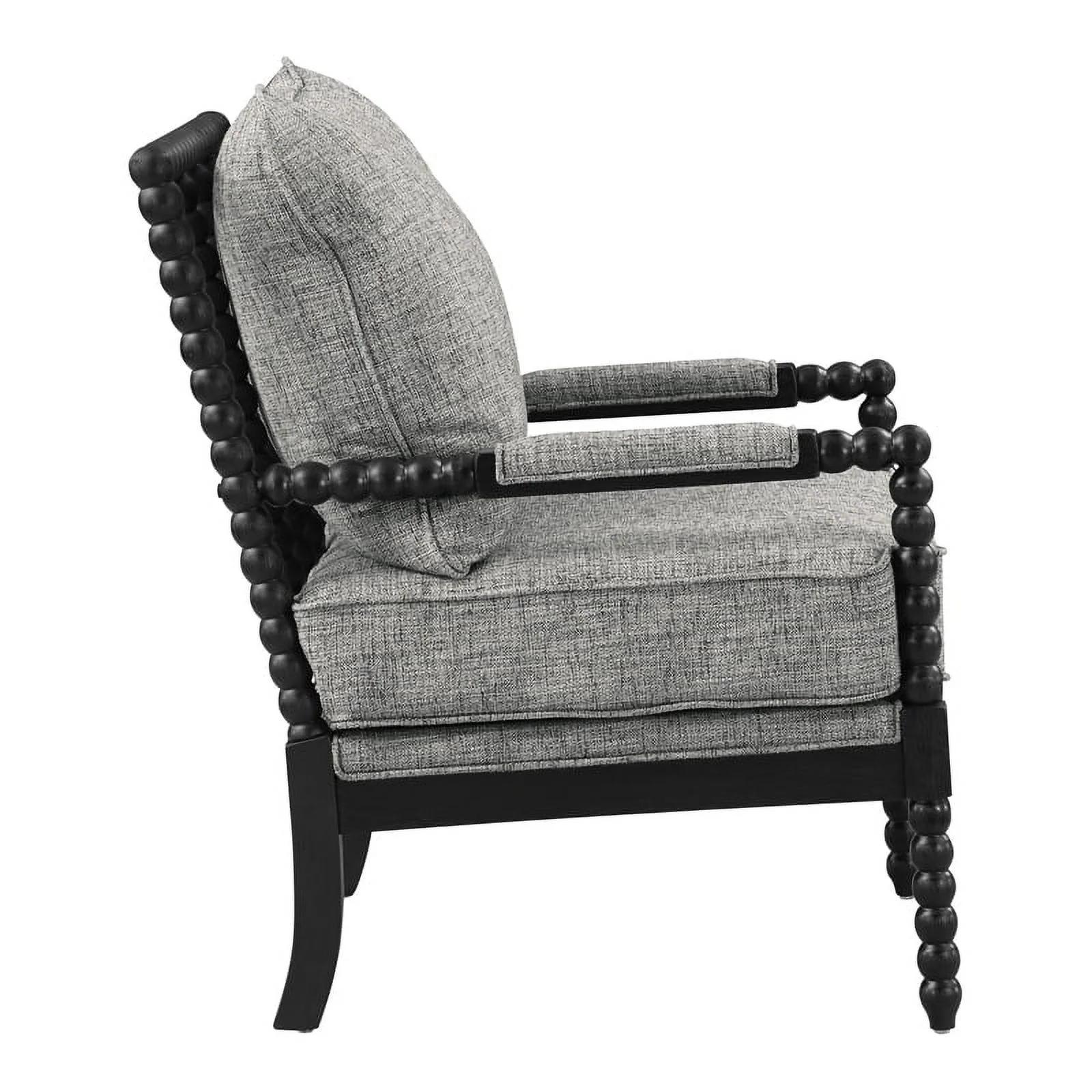 Eliza Spindle Chair in Graphite Black Fabric