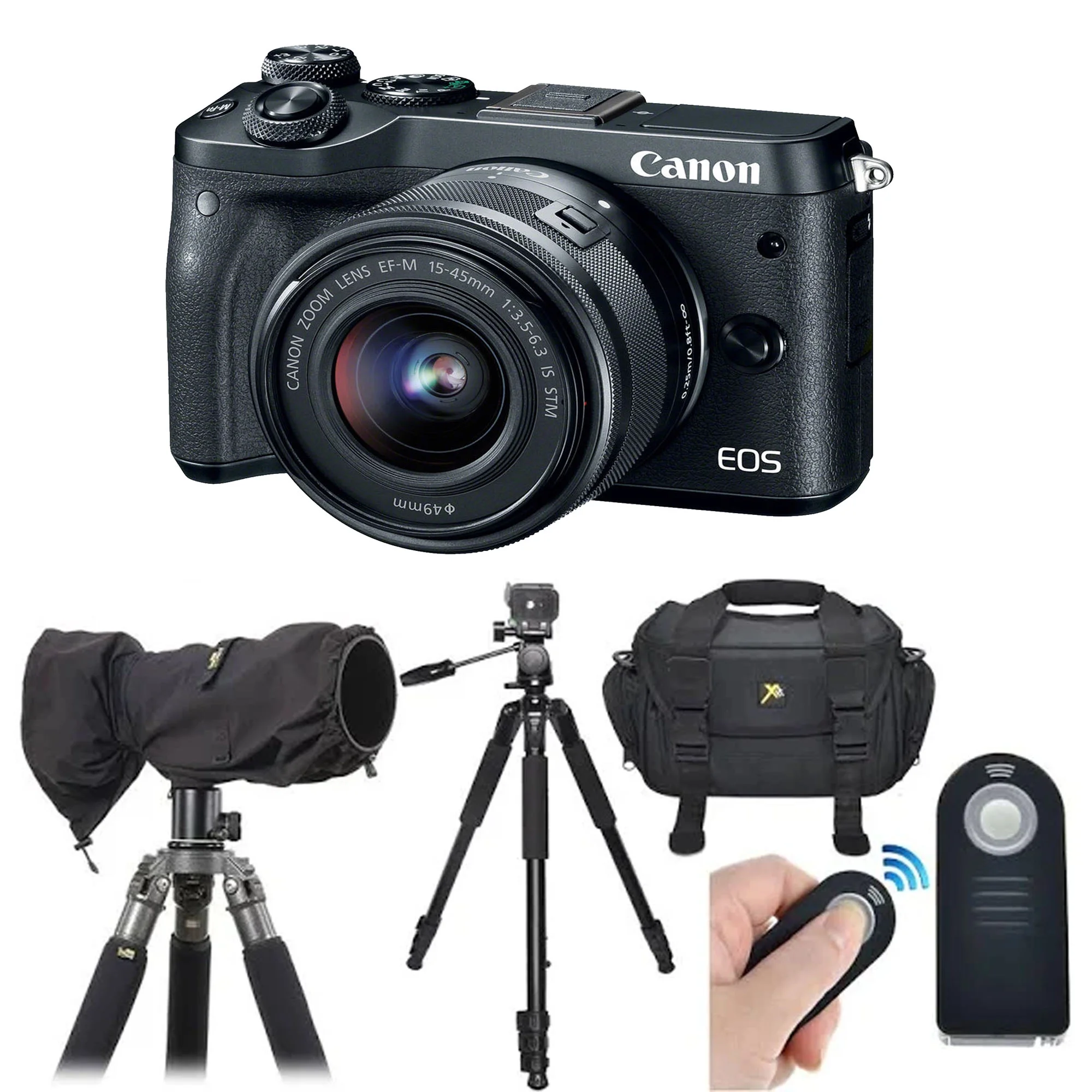 Canon EOS M6 Mirrorless Digital Camera with 15-45mm Lens With 60 Inch Tripod