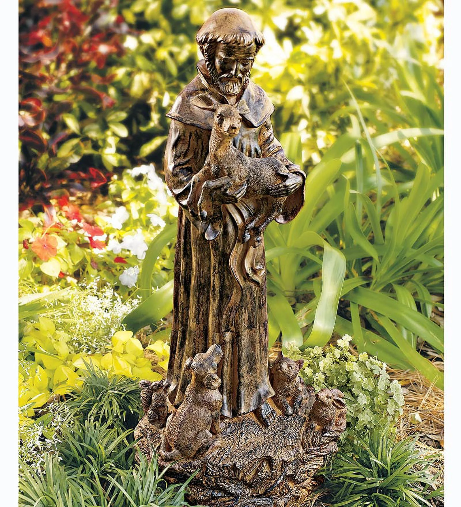 Problem Solvers Hand-Finished Woodlike St. Francis Garden Statue