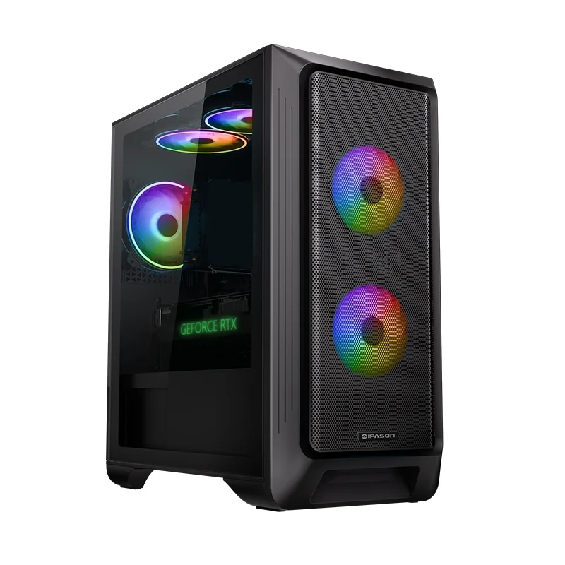 ipason Gaming Desktop: Intel Core i5-13400F, RTX 4060Ti, 16GB DDR5, 1TB M.2 NVMe Gen3, RGB Fan Cooling, 650W 80+ Gold,Wifi,DIY Friendly, Windows 11 Home,Black
