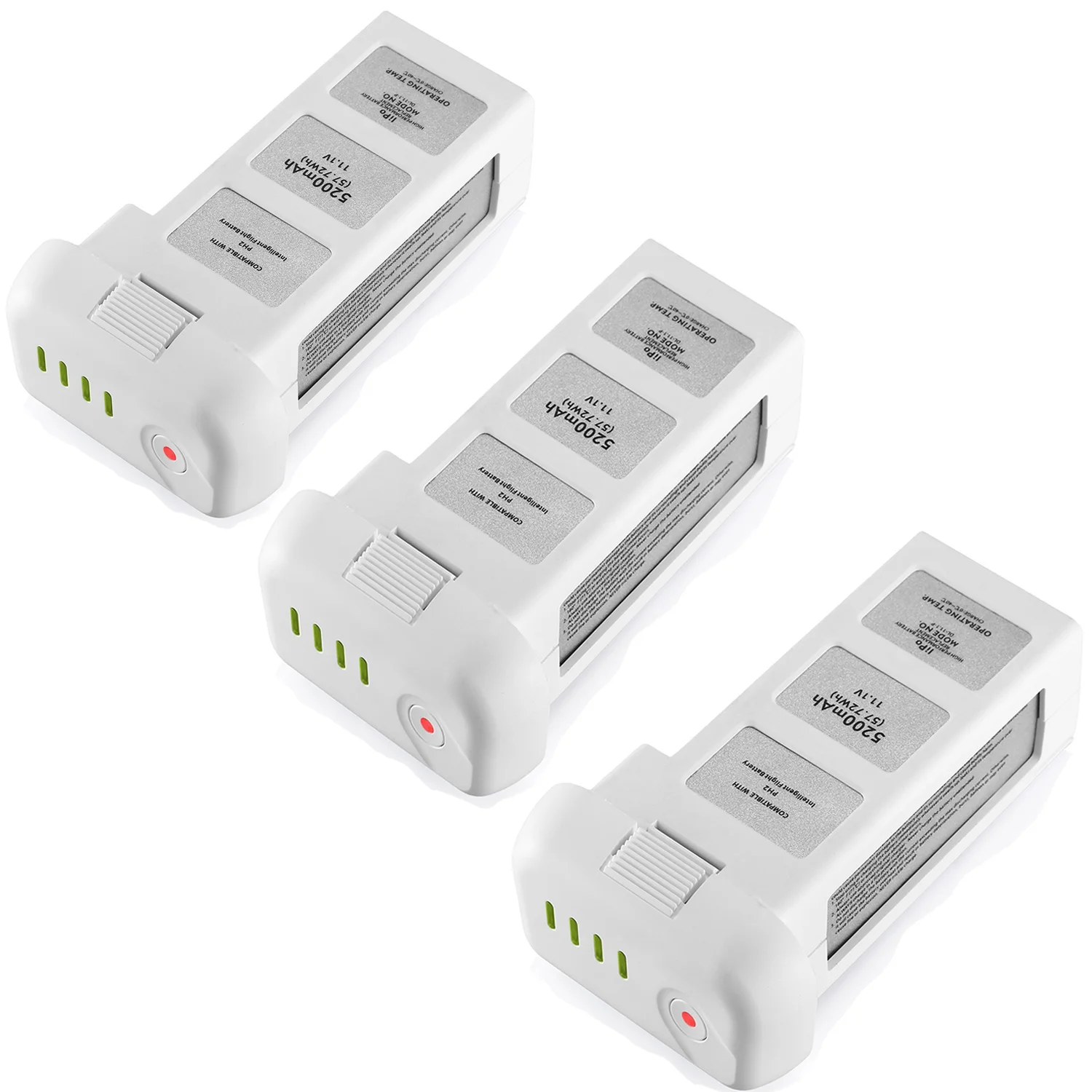 Powerextra 57Wh 11.1V 10C Replacement Battery for DJI Phantom 2, Phantom 2 Vision & Phantom 2 Vision Plus Intelligent Flight, 3PCS