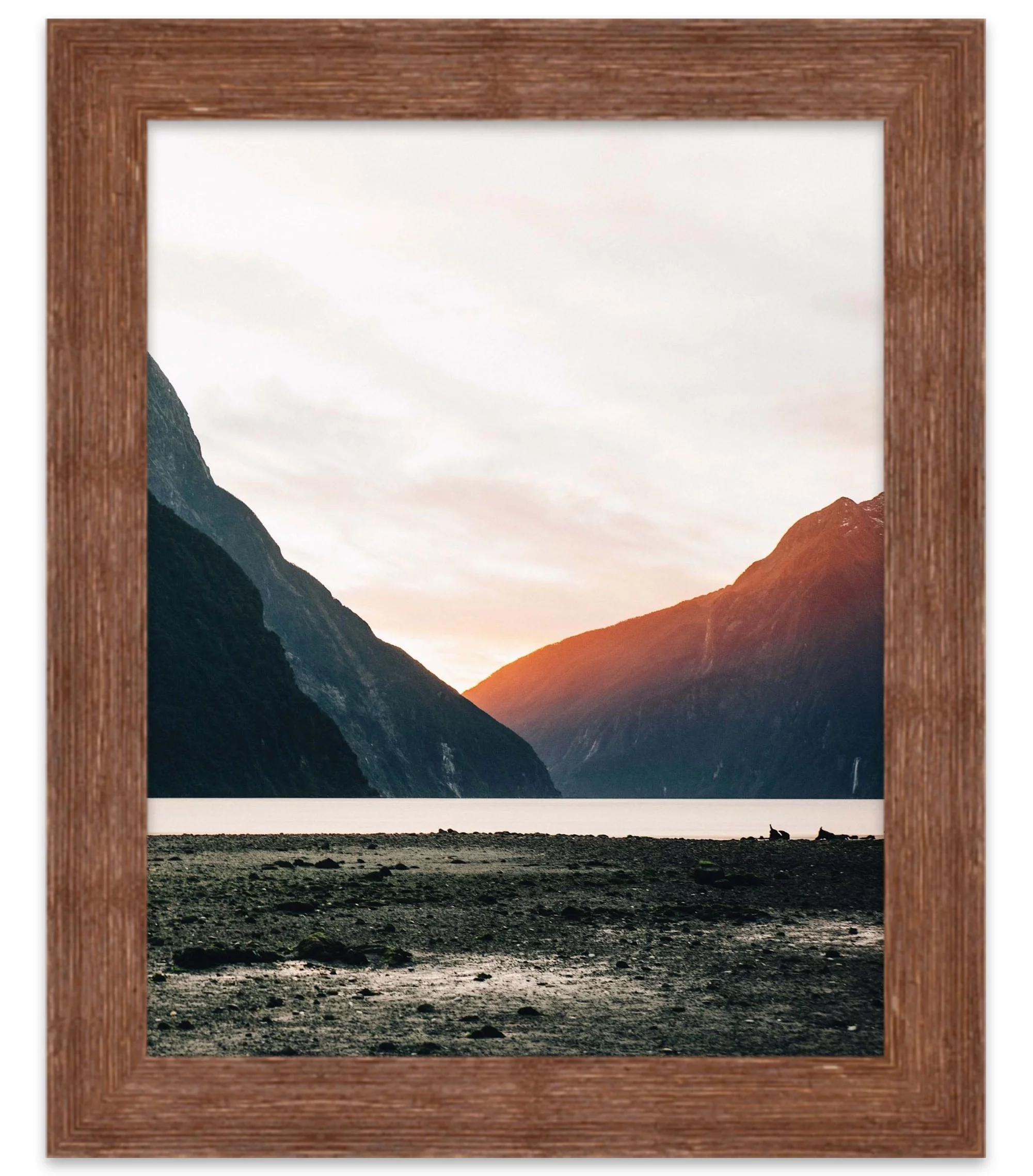 14x18 Frame Brown Barnwood Picture Frame - Modern Photo Frame Includes UV Acrylic Shatter Guard
