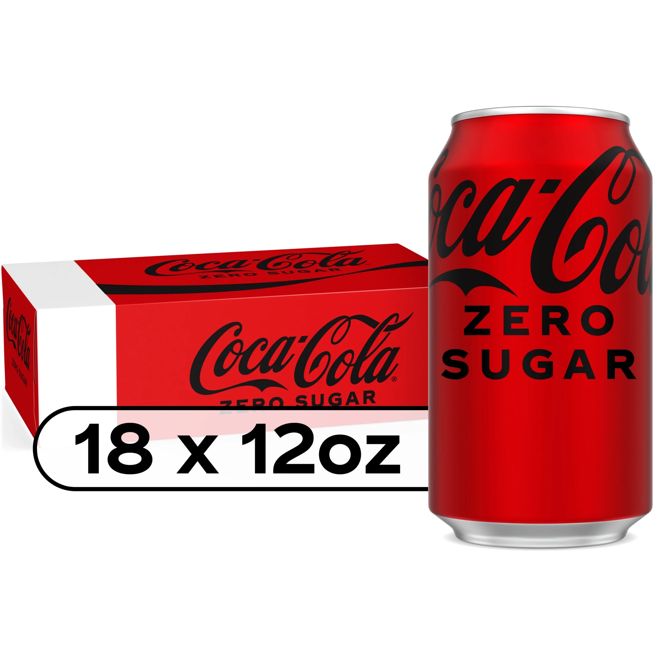 Coca-Cola Zero Sugar Soda Pop, 12 fl oz, 18 Pack Cans