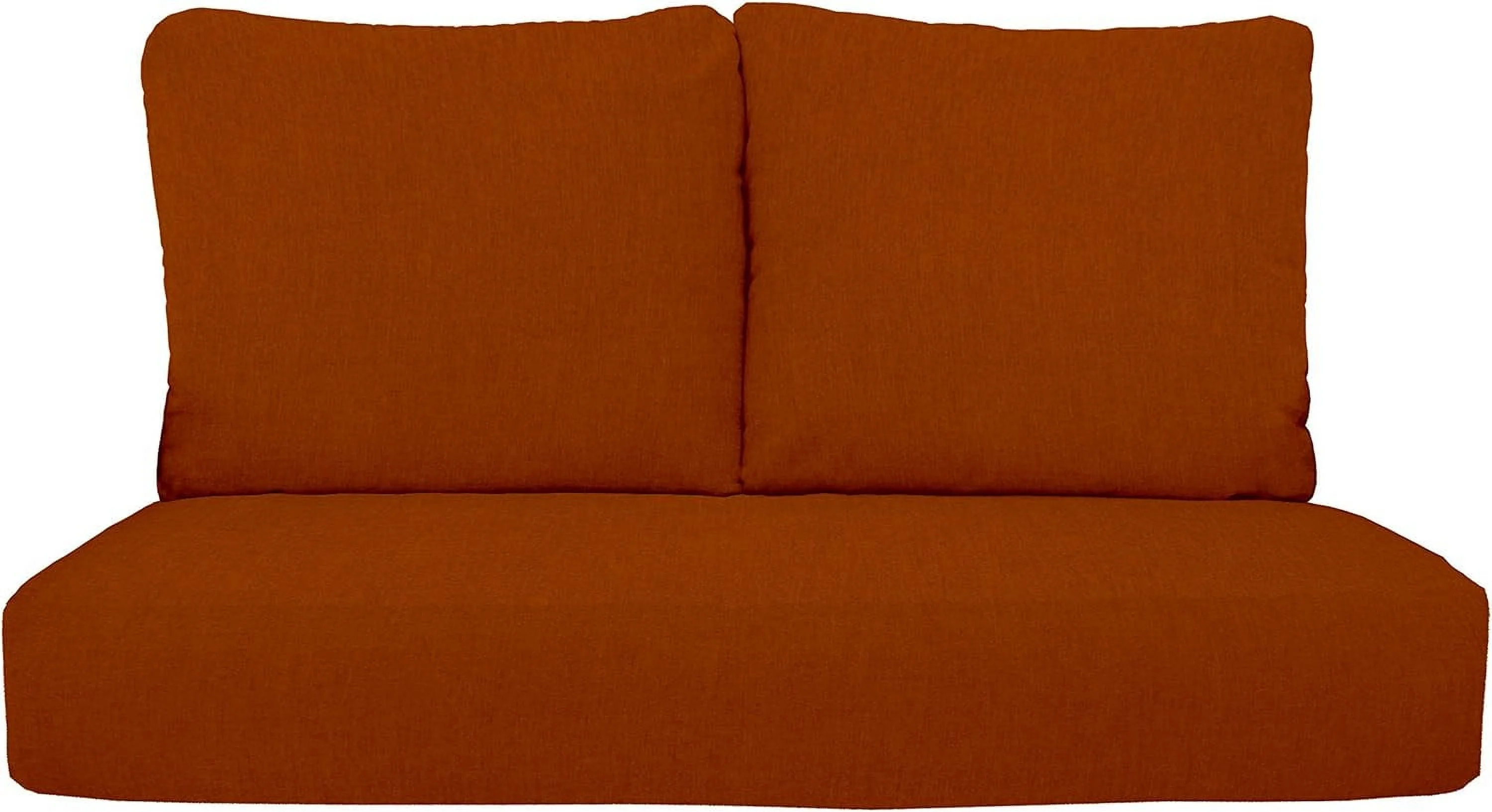 Indoor Outdoor Deep Seating Loveseat Cushion Set With Pillow Backs | All Weather Sunbrella Fabric | 1 Loveseat 46” W X 26” D X 5