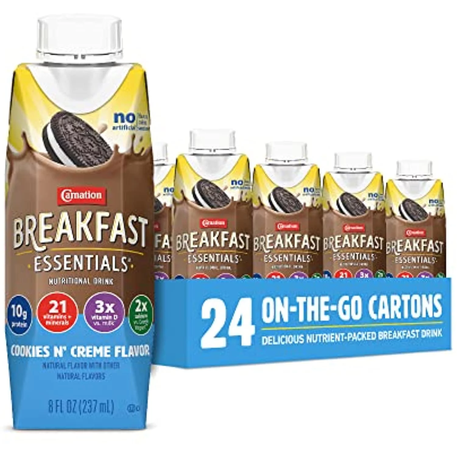 Carnation Breakfast Essentials Ready-To-Drink, Cookies N Creme, 8 Fl Oz Carton (Pack Of 24)