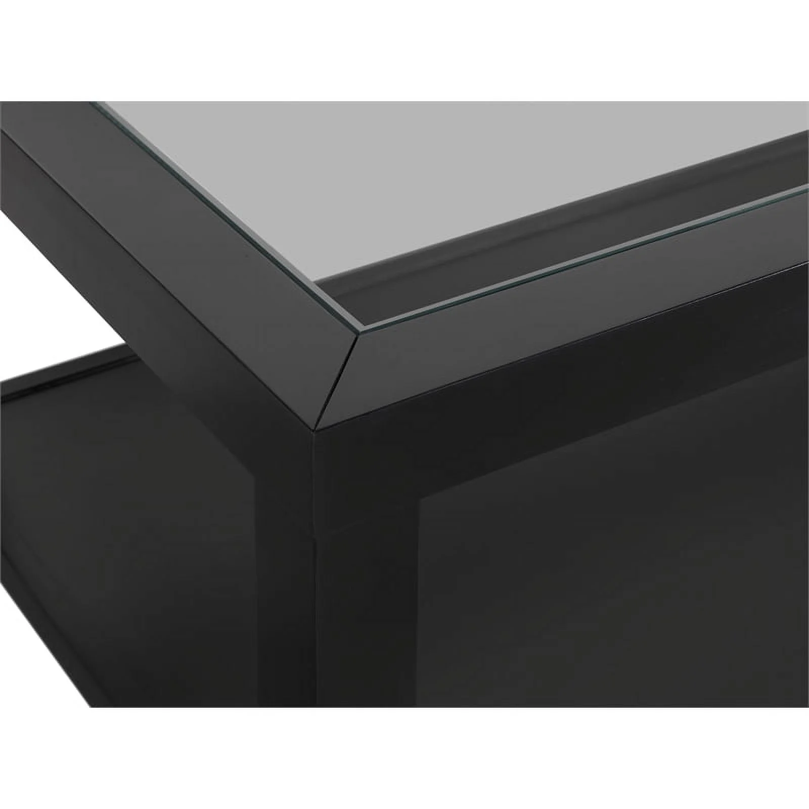 Home Square 3 Piece Set with Coffee Table and 2 End Tables in Black