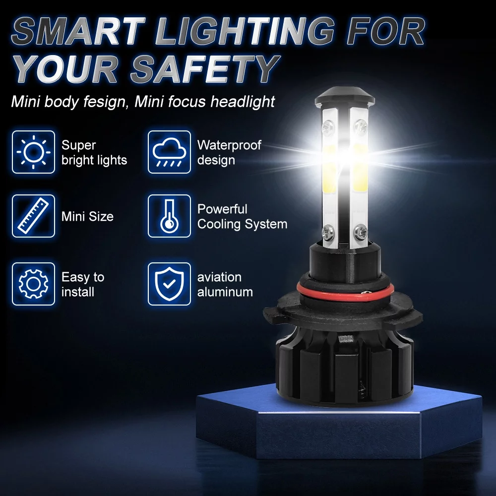 9005 H7 LED Headlight For Kia Forte 2017-2018 High Low Beam Bulbs Kit