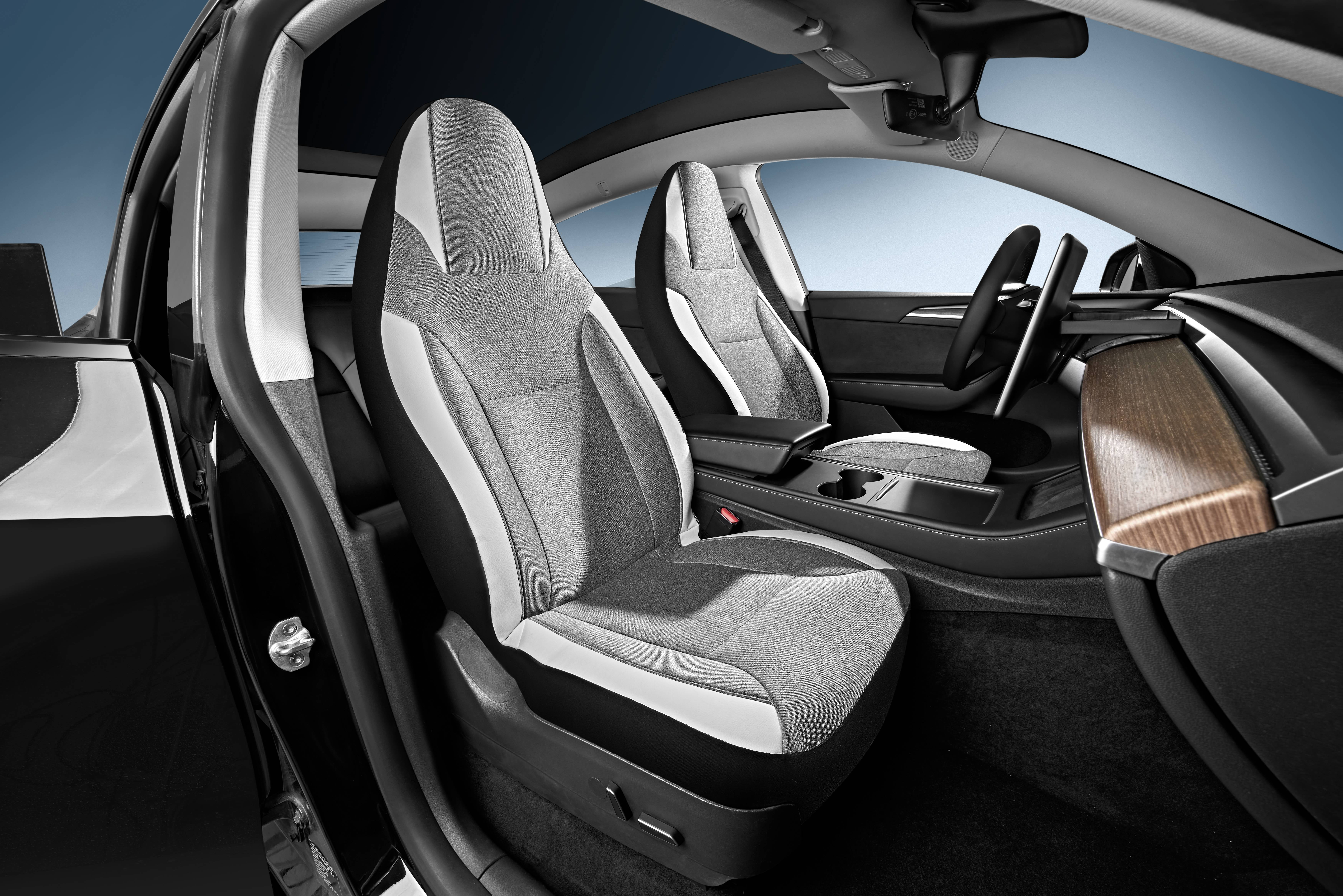 Auto Drive 2Piece Electric Vehicle & Car Seat Cover Polyester White - Universal Fit, 23SC85