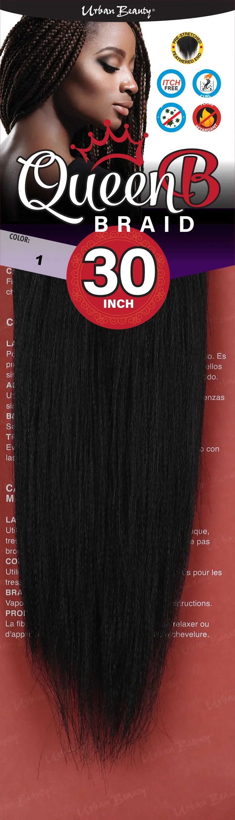 Urban Beauty Queen B Braid Synthetic 30 Inch Color 1