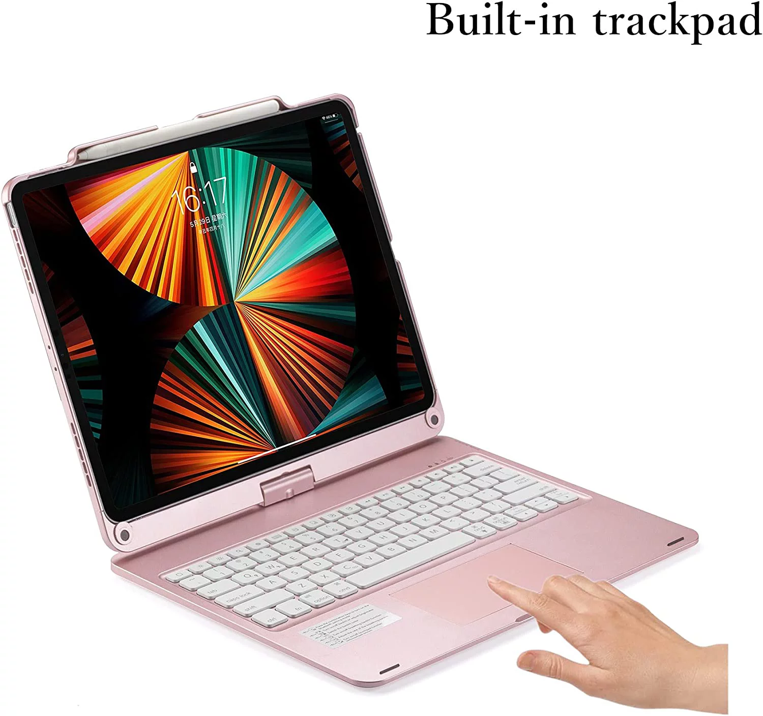 360° Rotatable Touch Keyboard for iPad Pro 12.9 inch 2022 6th Generation, Pro 12.9