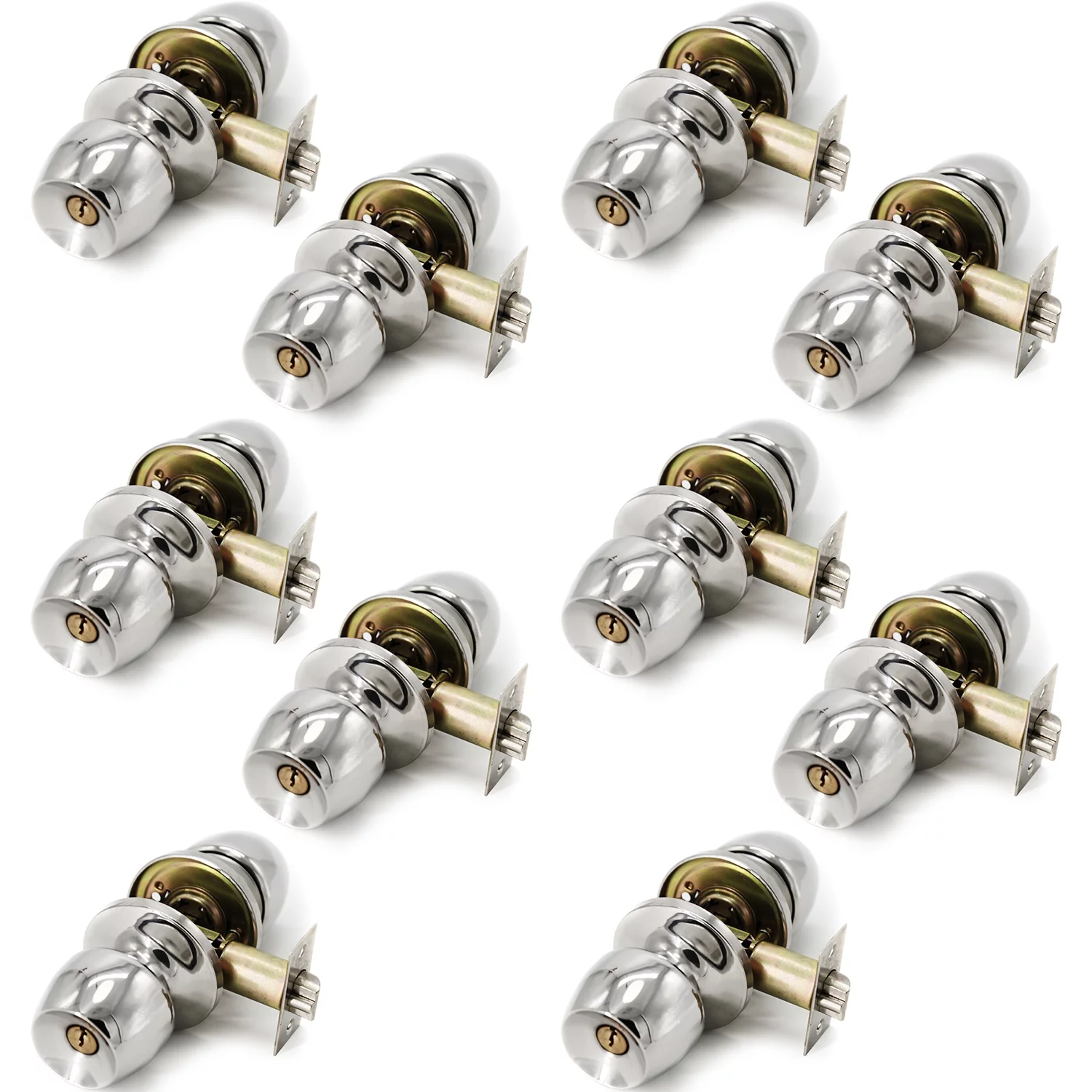 Villar Home Designs Door Knob Versa Chrome Keyed 10 Pack