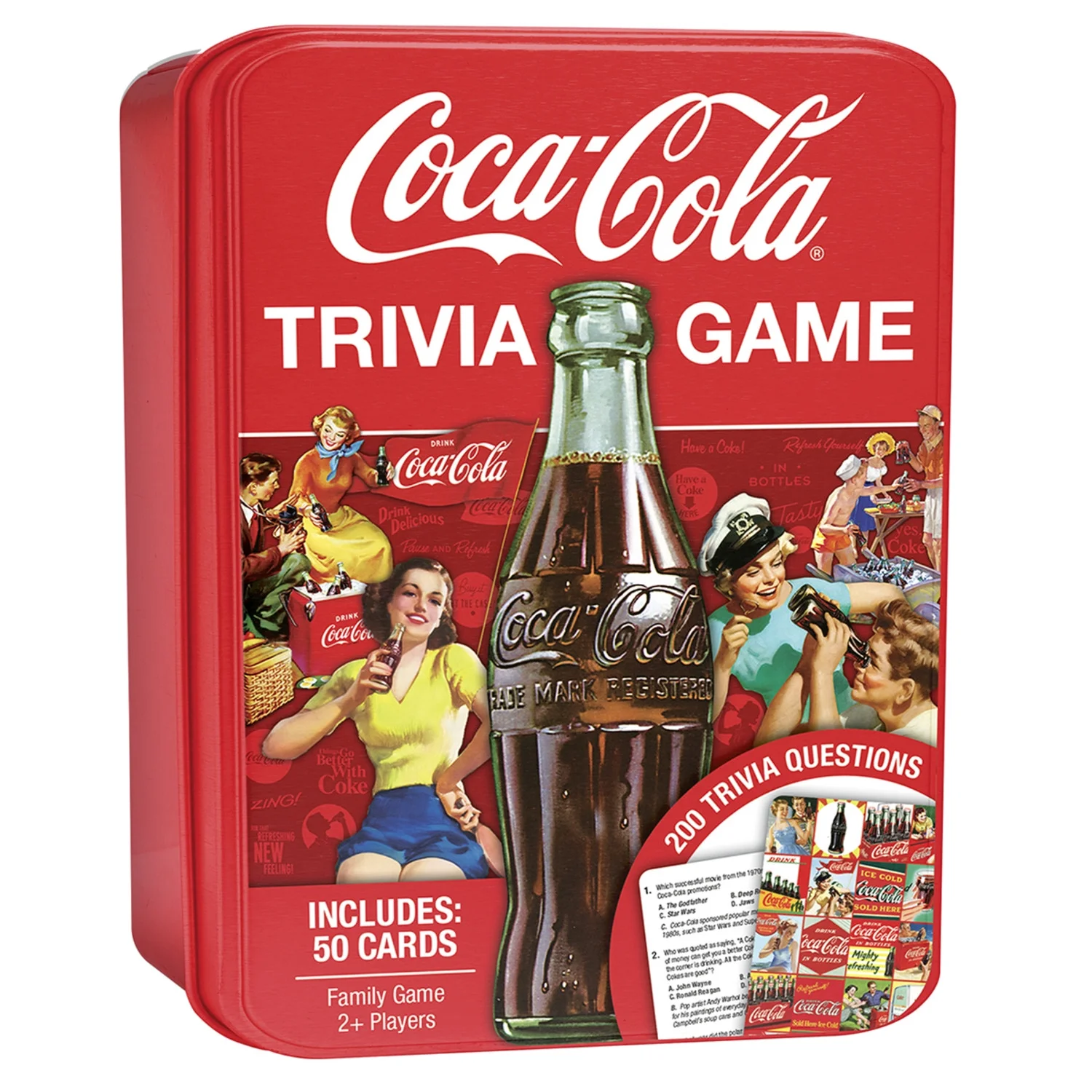 MasterPieces Family Game - Coca-Cola Trivia Game with Collectible Tin