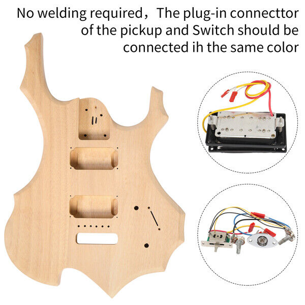 DIY Electric Guitar Kit: 6 String Flame Design with Mahogany Body and Maple Neck