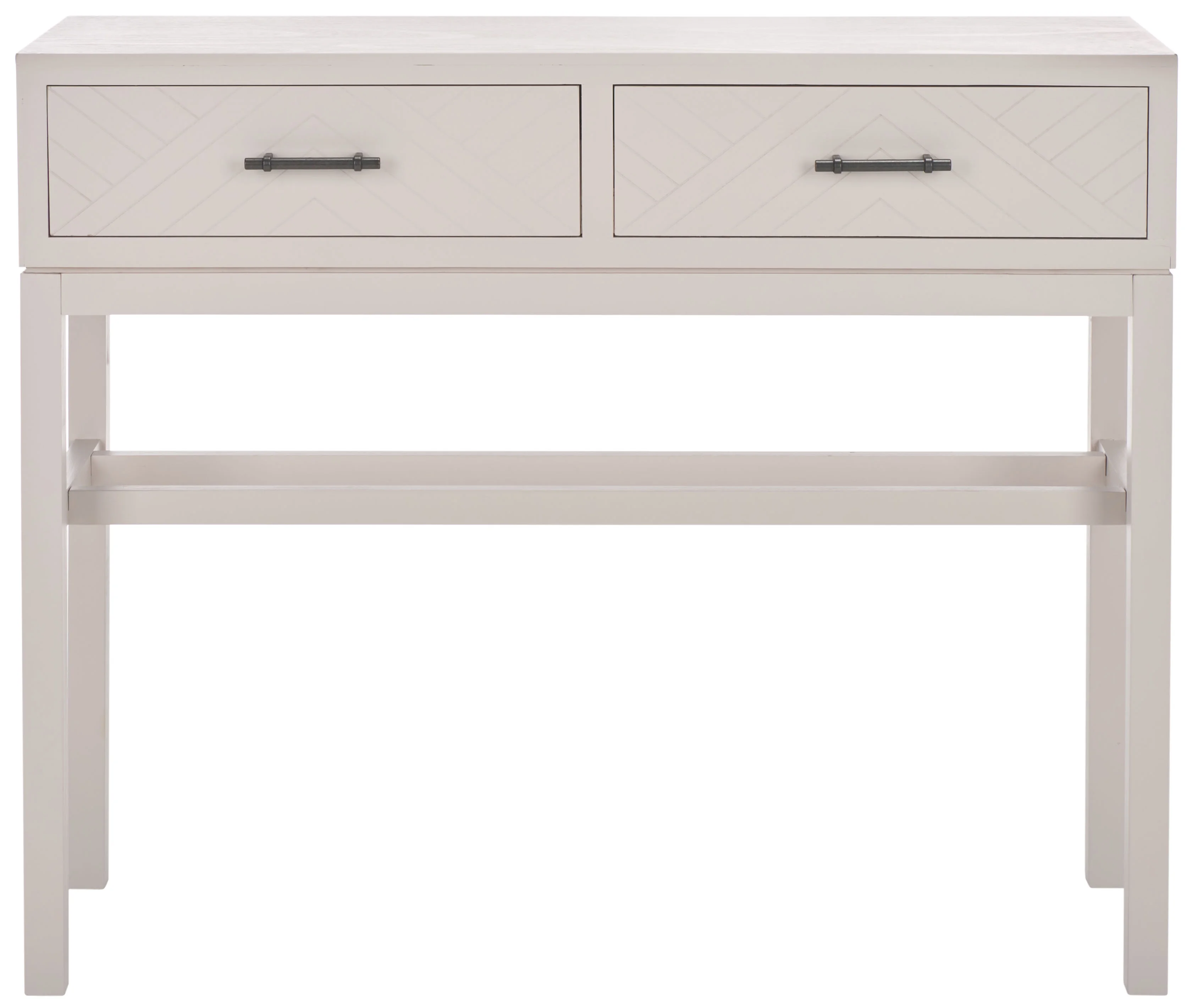 SAFAVIEH Ajana Amish Style 2 Drawer Rectangle Console, Summer Gray