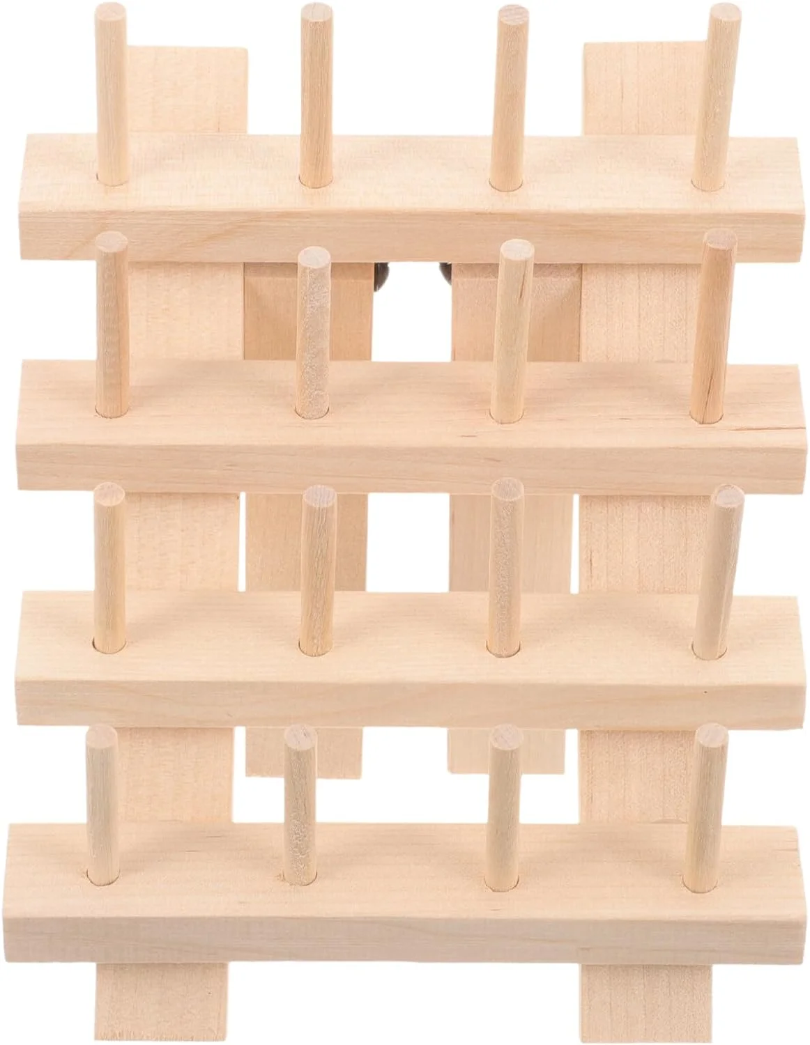 Desktop Thread Holder Spools Wooden Thread Rack/Thread Holder Organizer with Hanging Hooks Crocheting Sewing Yarn Holder Dispenser for Embroidery Quilting and Sewing Threads