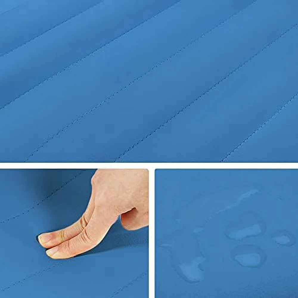 TJCGDTY 2 PCS Office Chair PU Leather Ribbered Low-Back Modern  Chair Executive Chair Armless Swivel Task Chair  Blue