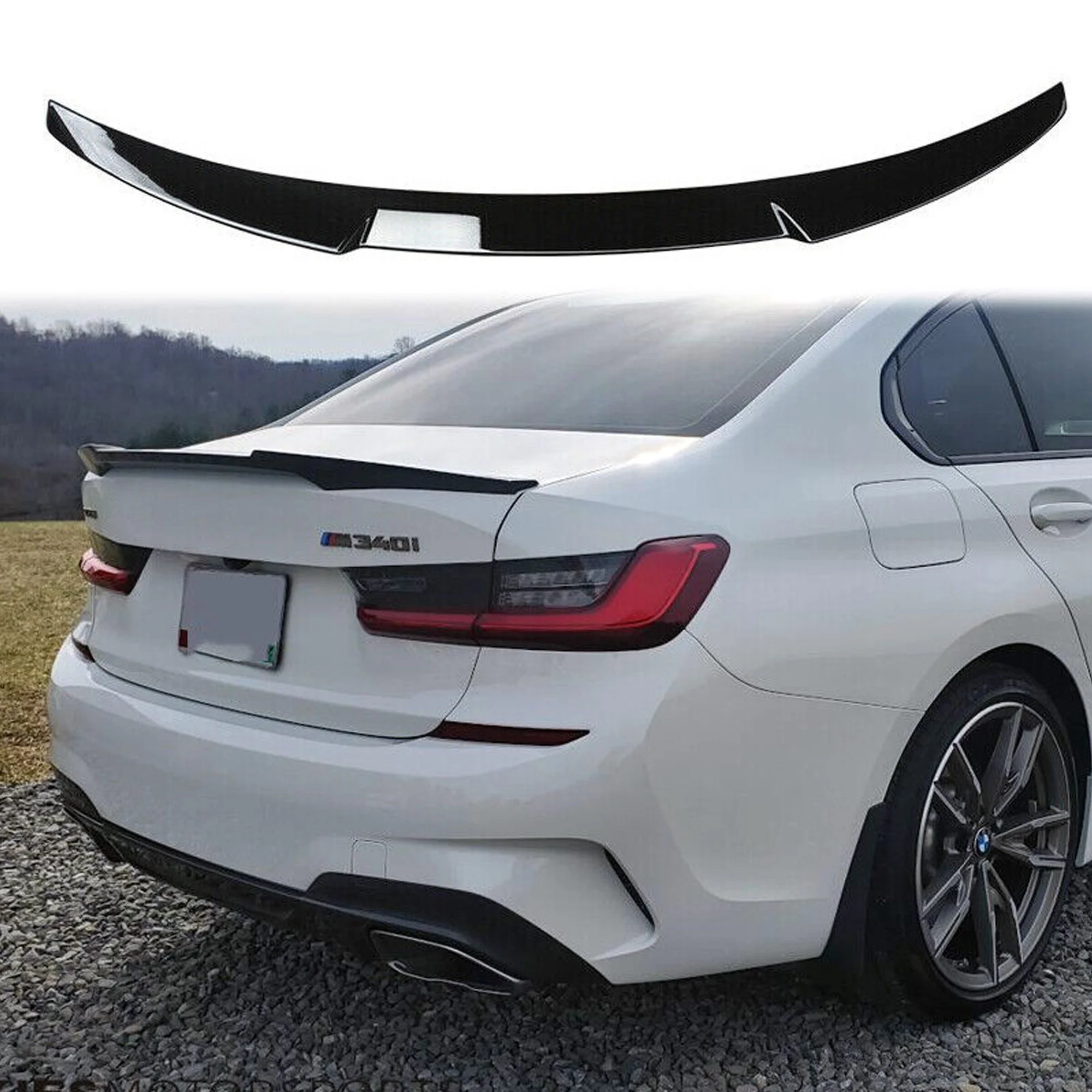 NINTE Rear Trunk Spoiler for 2019-2023 BMW 3-Series G20 330i M340i G80 M3 Tail Wing M4 Style Gloss Black