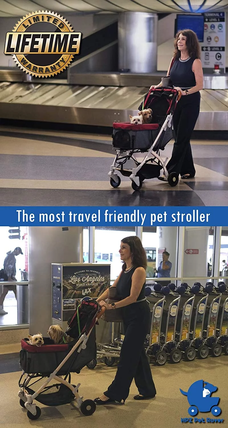 HPZ 2nd Generation Pet Rover Lite Travel Dog & Cat Stroller, Black