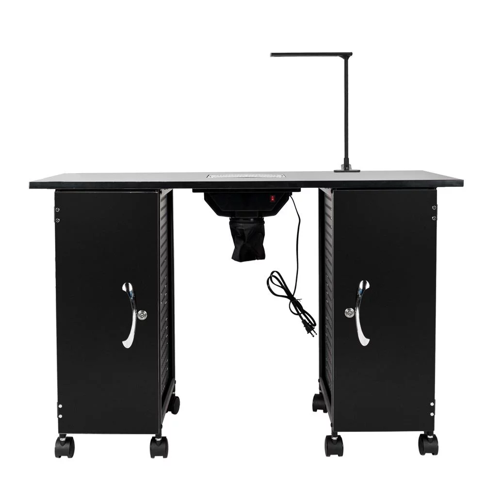 GoDecor Steel Frame Manicure Nail Table Beauty Salon Station Desk Black