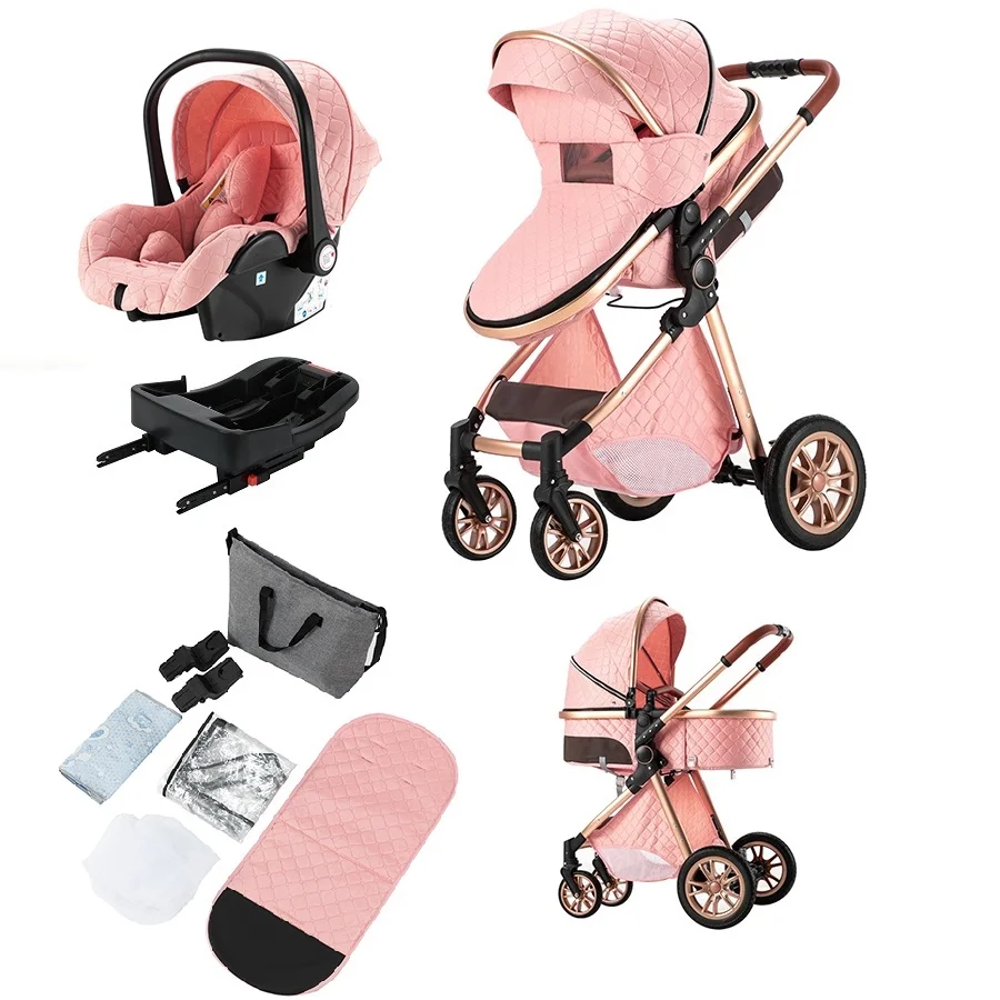 Magiczc Baby Stroller Three In One Infant Travel System, Pink