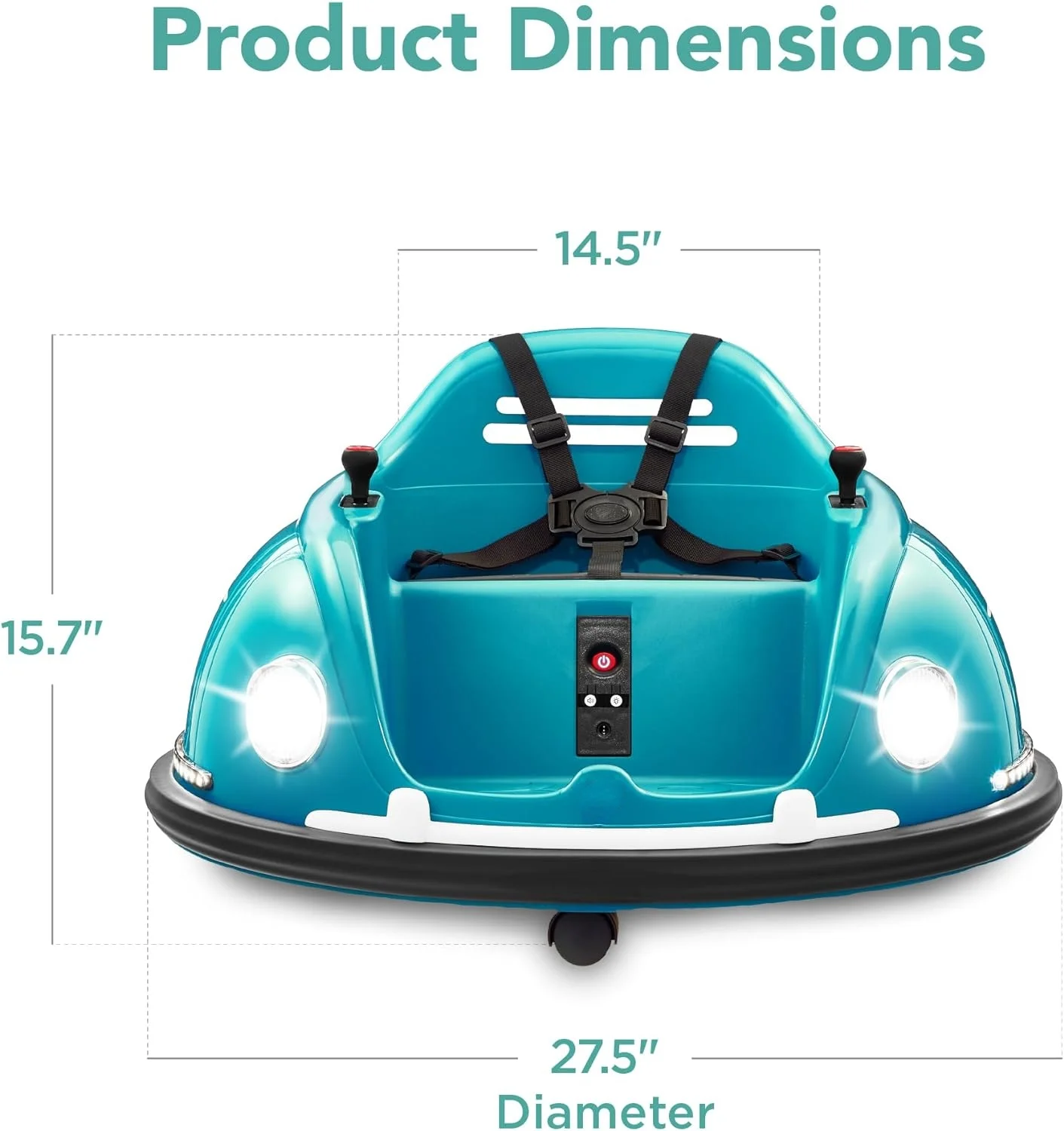 6V Electric Kids Ride On Bumpin Bumper Car, 1.5-6 Years Old, Parent Remote Control, 360 Degree Spin, Lights, Sounds - Blue