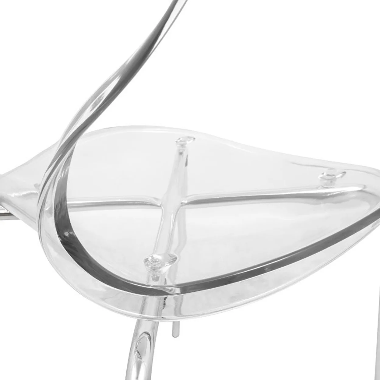 Modern Oyster Transparent Side Chair, Set of 4 - Clear