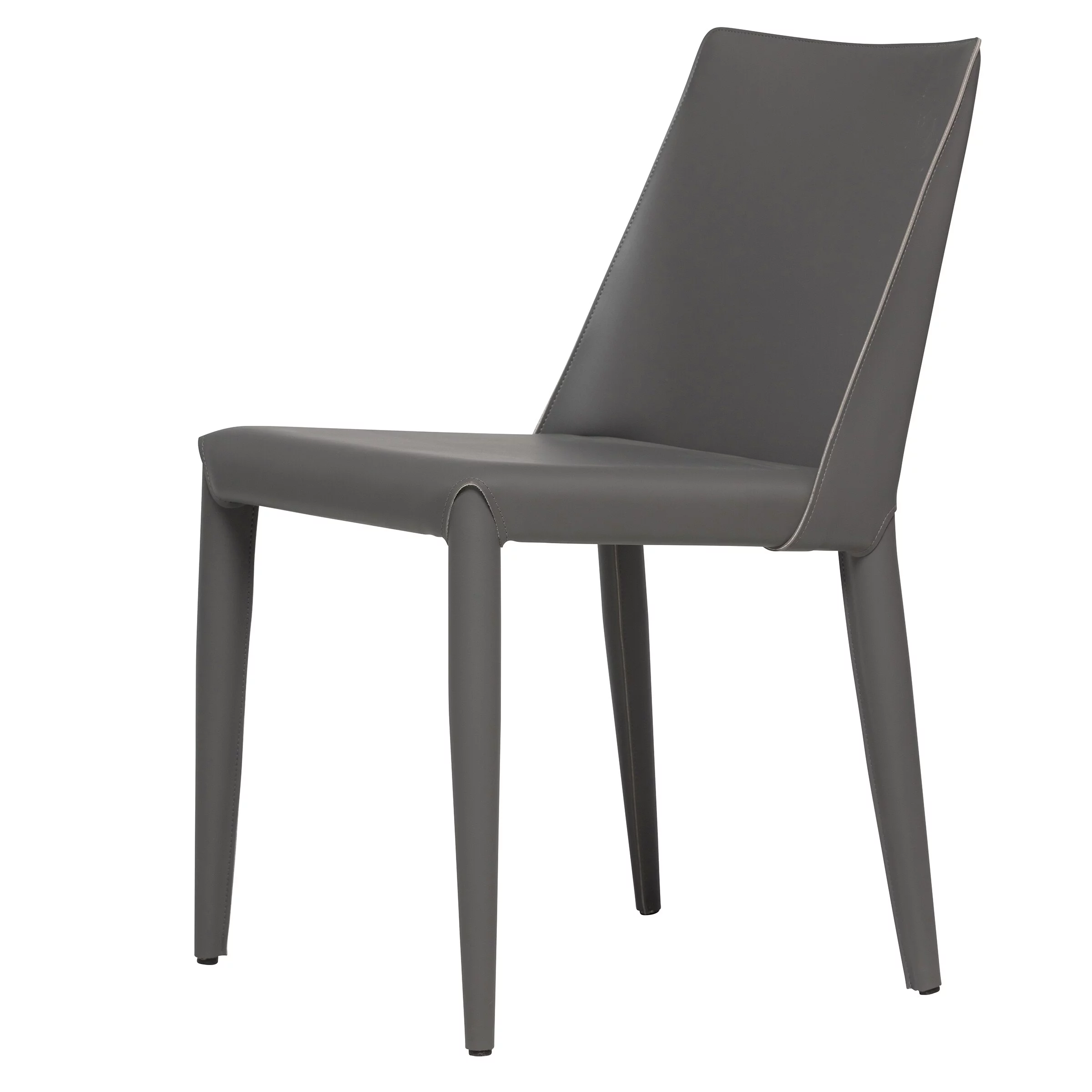 Elite Living Ace Mid-Century Modern Leather Dining Chair Gray