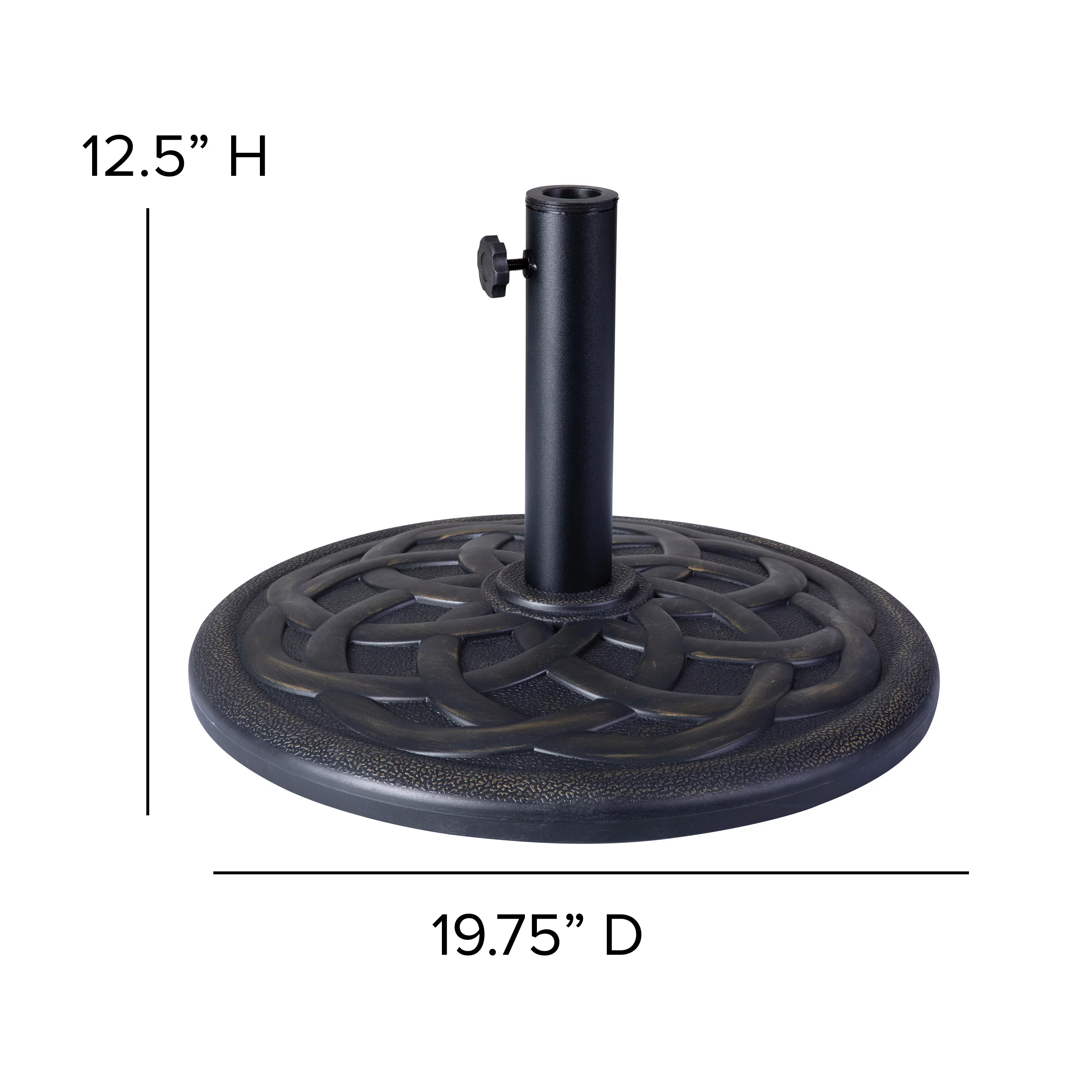 BizChair Universal Bronze Cement Patio Umbrella Base with Weatherproof Plastic Polymer Coating - 19.25