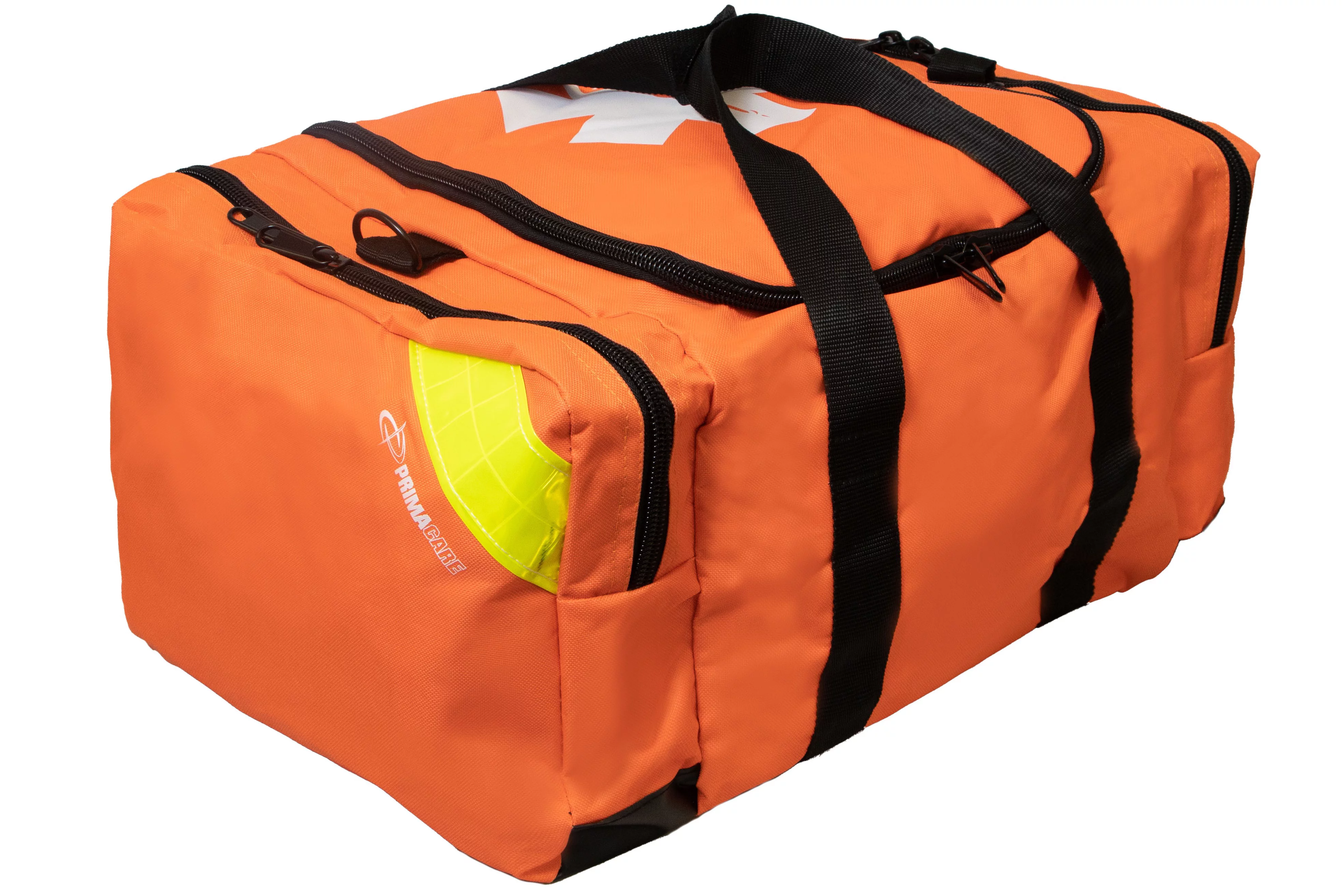 Primacare  KB-4135-OWM First Responder Bag for Trauma, Professional Compartment Kit Carrier for Emergency Medical Supplies, Orange, 21x15x5 inches