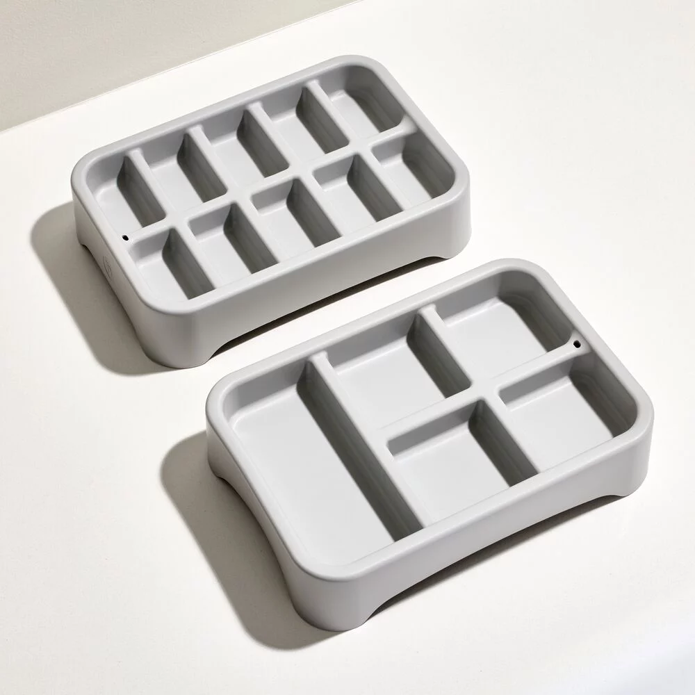 iDesign, Multi Compartment Organizer Set, Gray, Eco Bin Collection