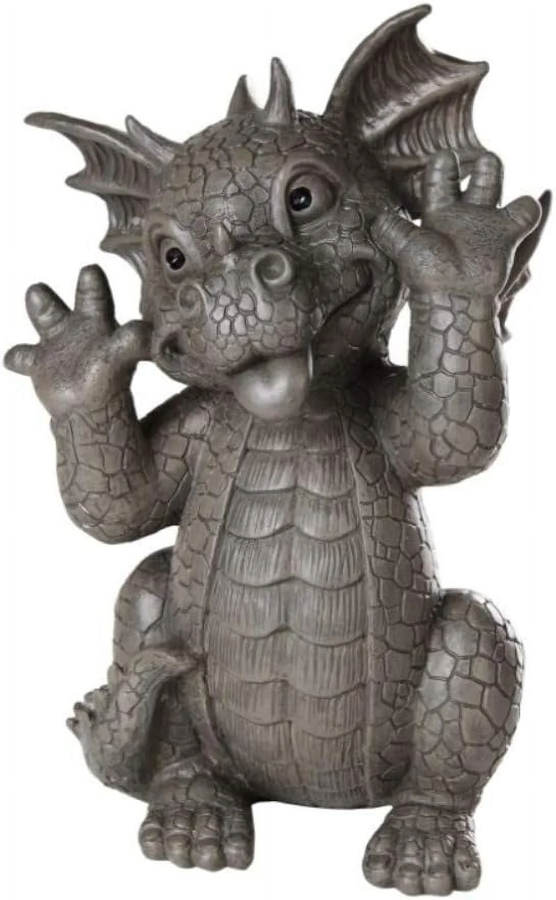 Garden Dragon Taunting Dragon Garden Display Decorative Accent Sculpture Stone Finish 10 Inch Tall