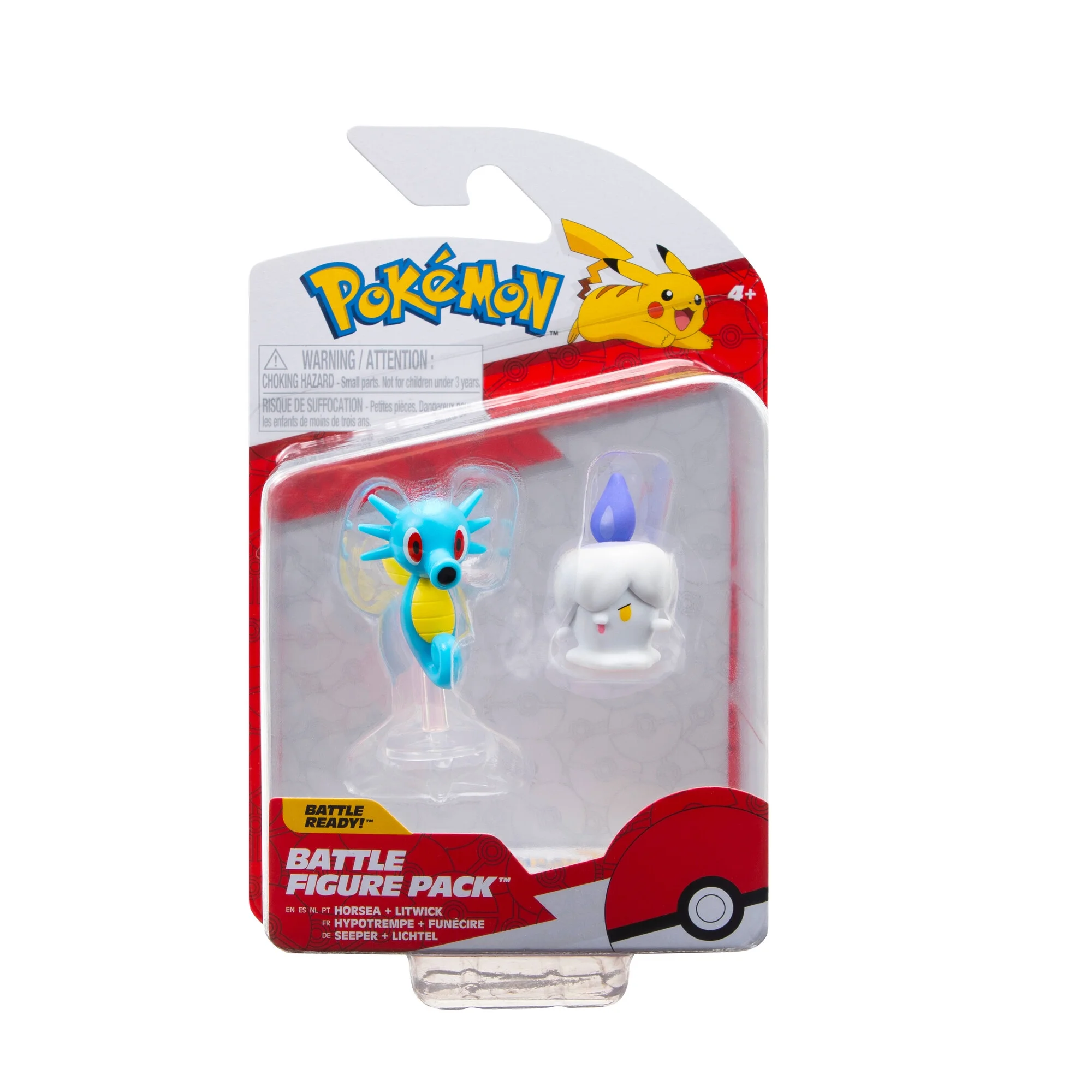 Pokemon 2 Pack - Features 2 inch Litwick and Horsea Battle Figures