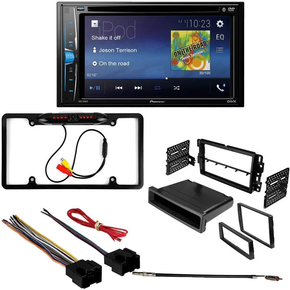 KIT2213 Bundle with Pioneer Multimedia DVD Car Stereo and Installation Kit - for 2007-2012 GMC Arcadia / Bluetooth Touchscreen, Backup Camera, Double Din Mounting Kit