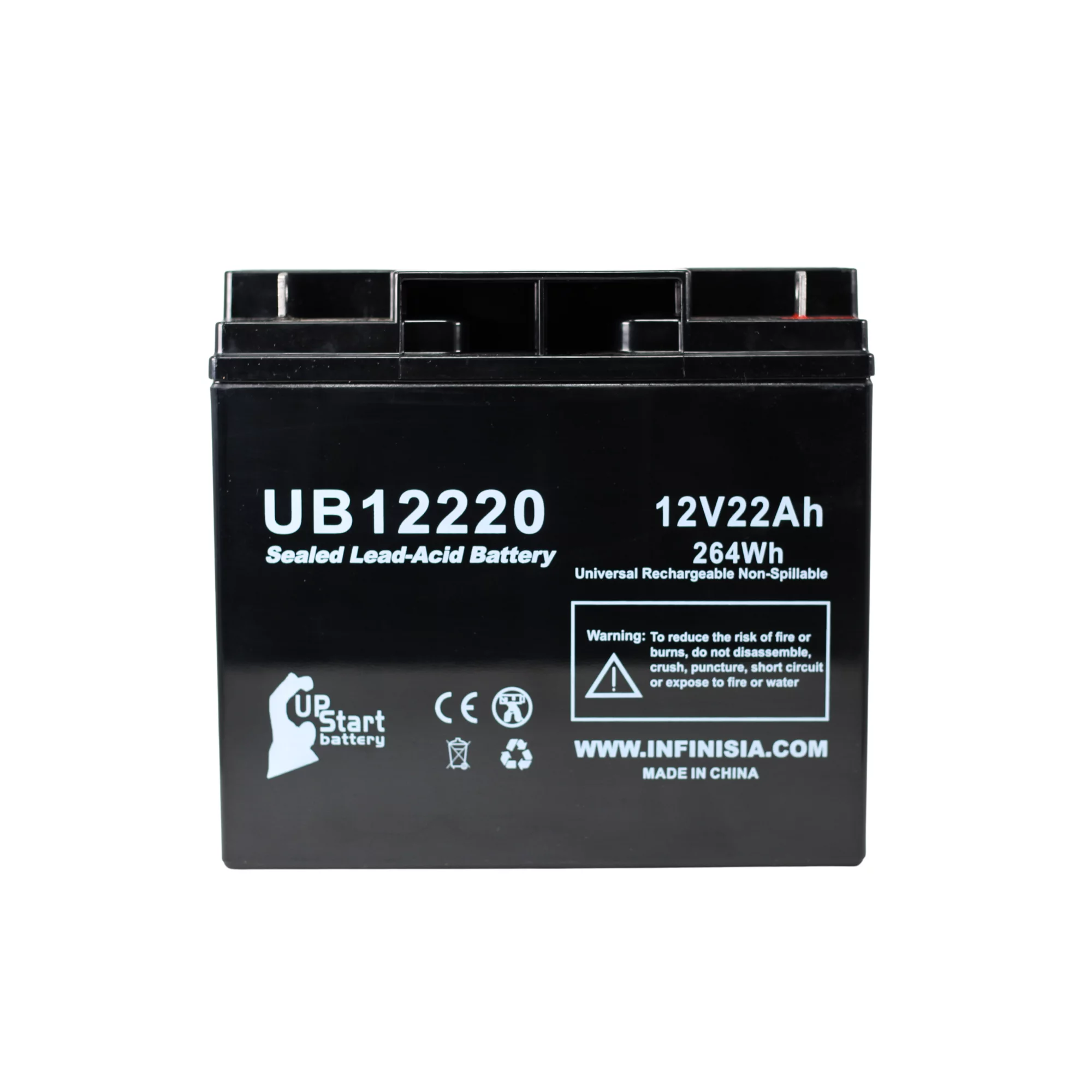 Compatible Golden Technology Alante Jr Battery - Replacement UB12220 Universal Sealed Lead Acid Battery (12V, 22Ah, 22000mAh, T4 Terminal, AGM, SLA)