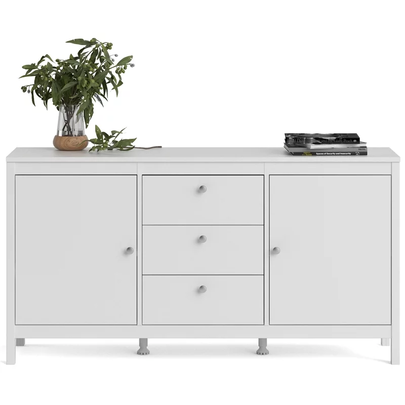 Home Square 2 Piece Furniture Set with Sideboard and Coffee Table in White