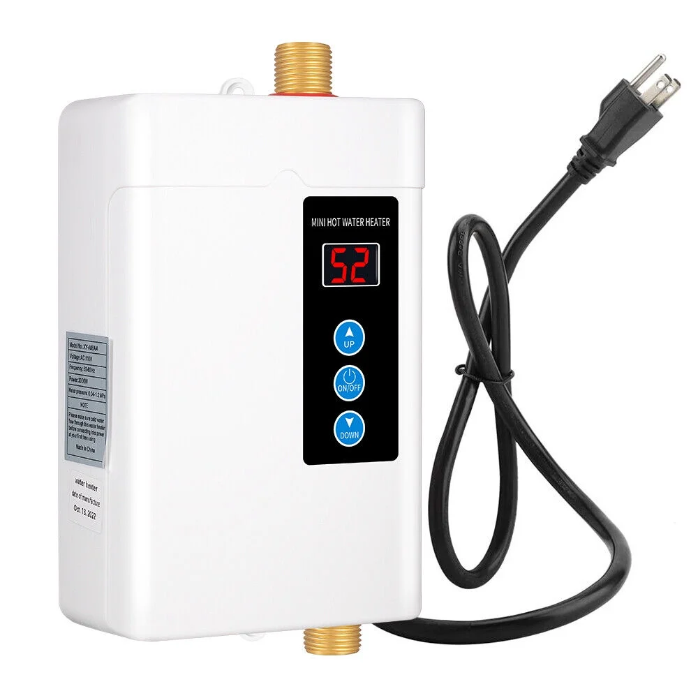 Instant Heat Waterproof Body One Key Operation 110V Touch-Screen Buttons Tankless Water Heater