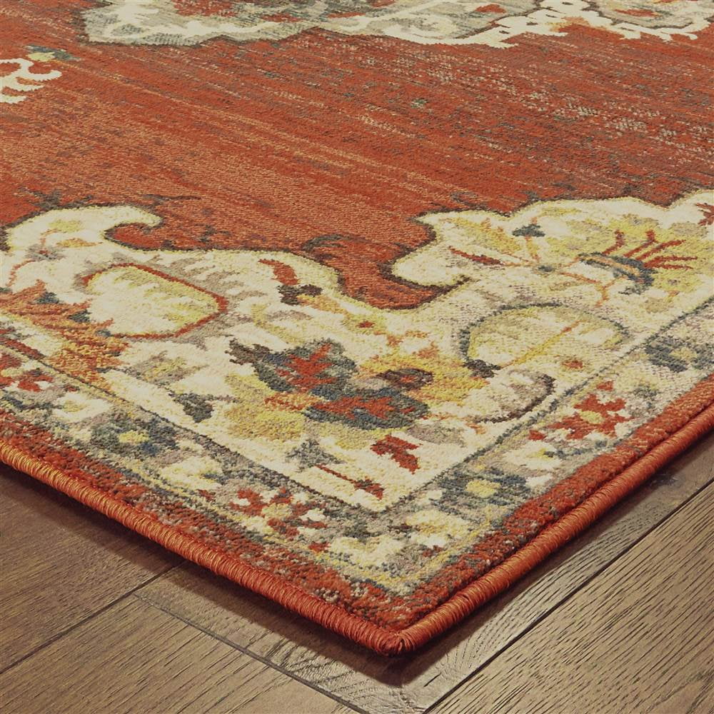 Sphinx Toscana Area Rug 9568B Orange Medallion Garland 9' 10