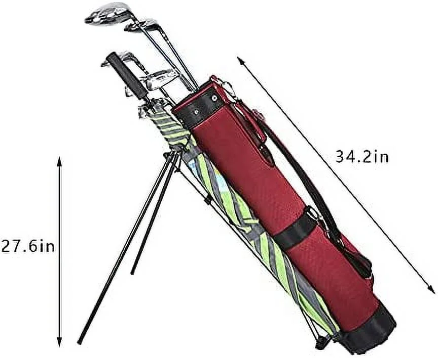 Fetcoi, Stand Golf Bag(Red) with Travel Shoulder Durable Large Capacity Golf Clubs Storage Organizer