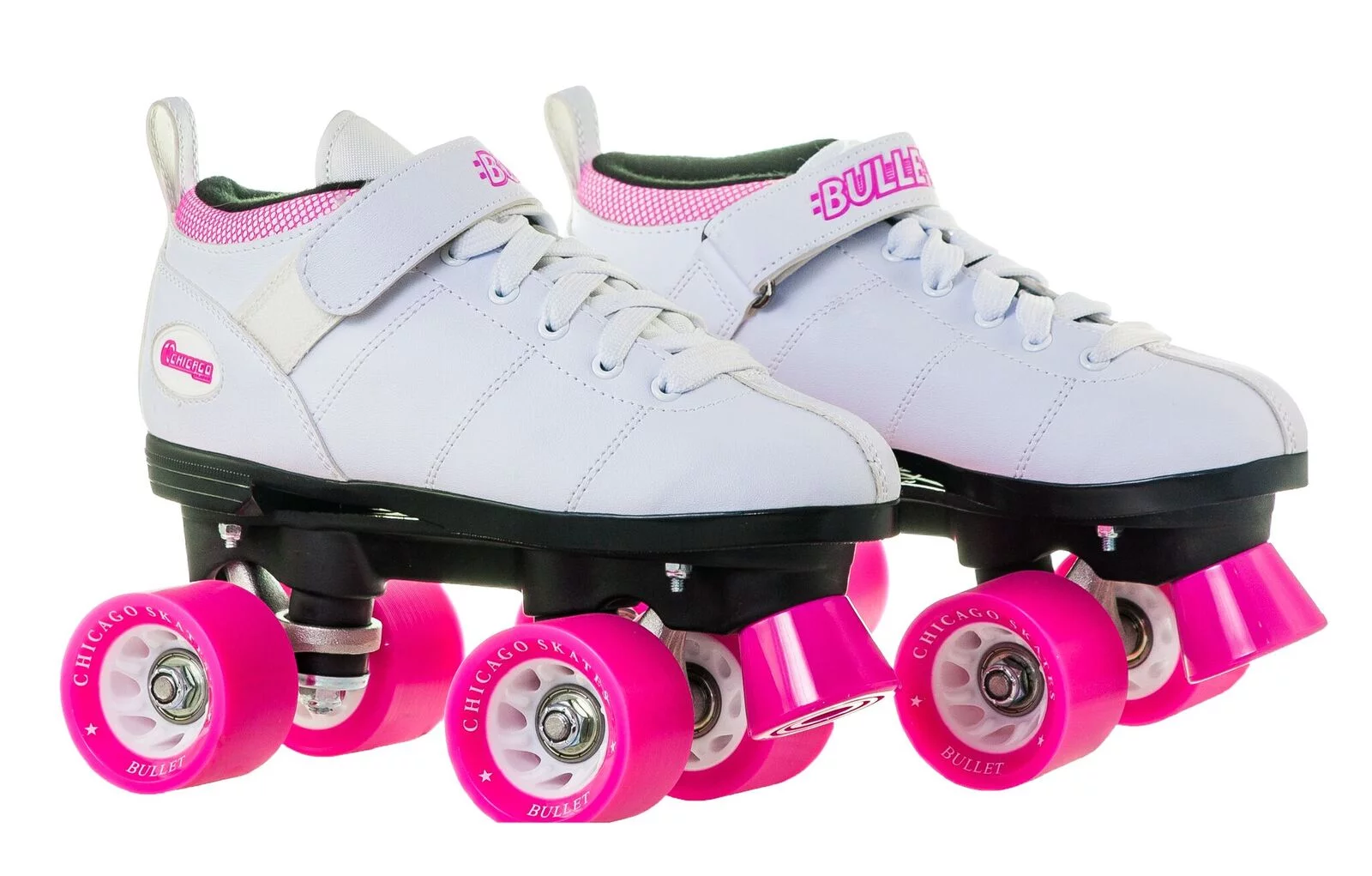 Chicago Ladies Bullet Speed Skates White Classic Quad Roller Skate, Size 10