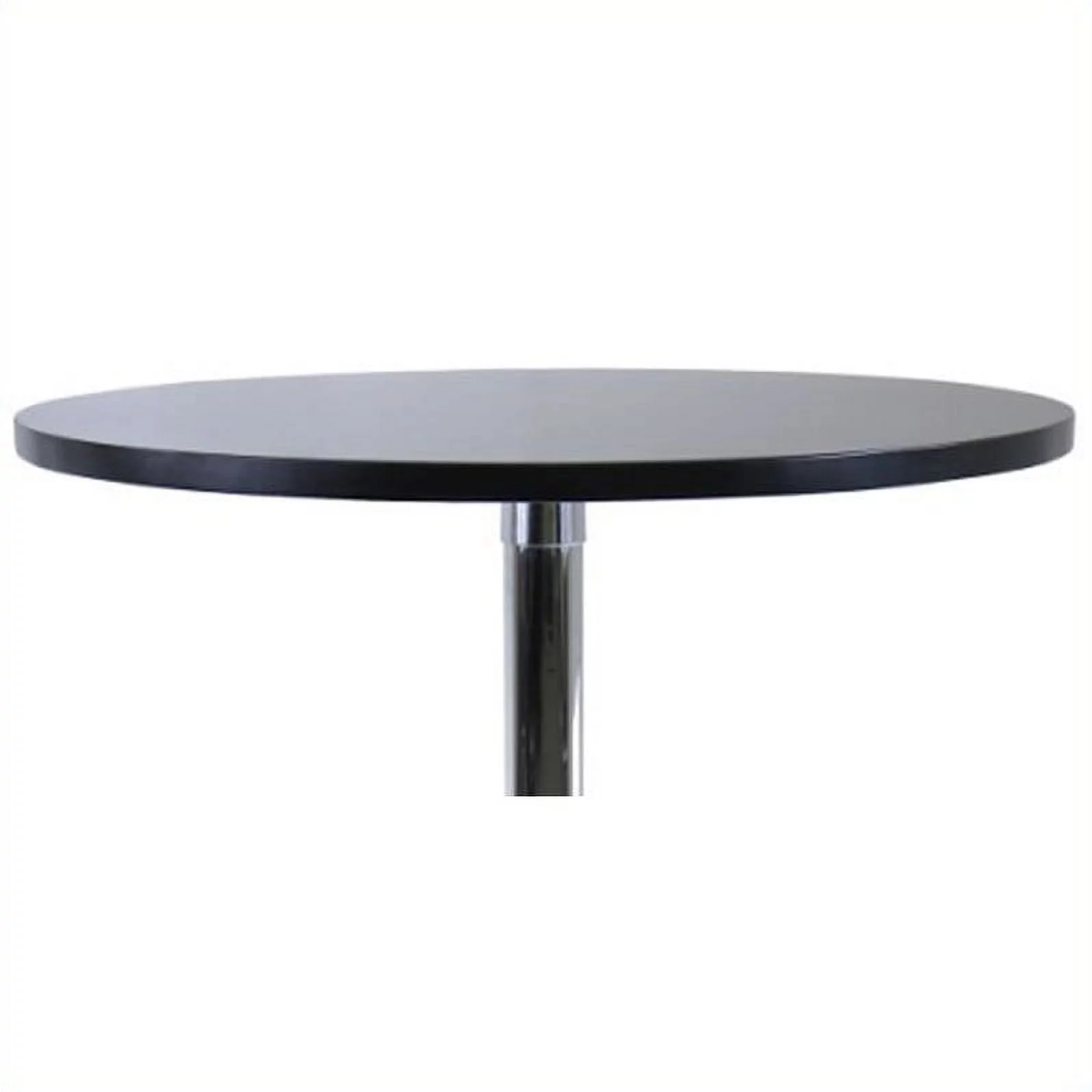 Pemberly Row Round Transitional Metal/Wood Dining Table in Black/Chrome
