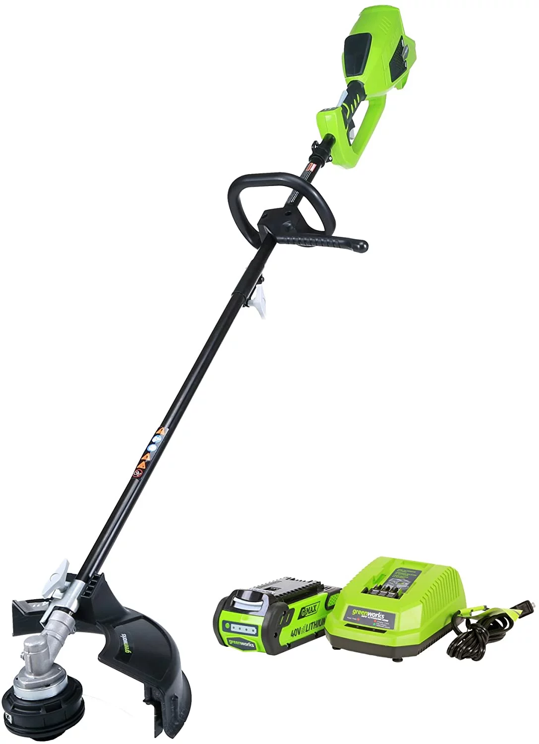 Greenworks 40 Volt 14 inch Attachment Capable String Trimmer with 2.0 Ah Battery and Charger, 2100702