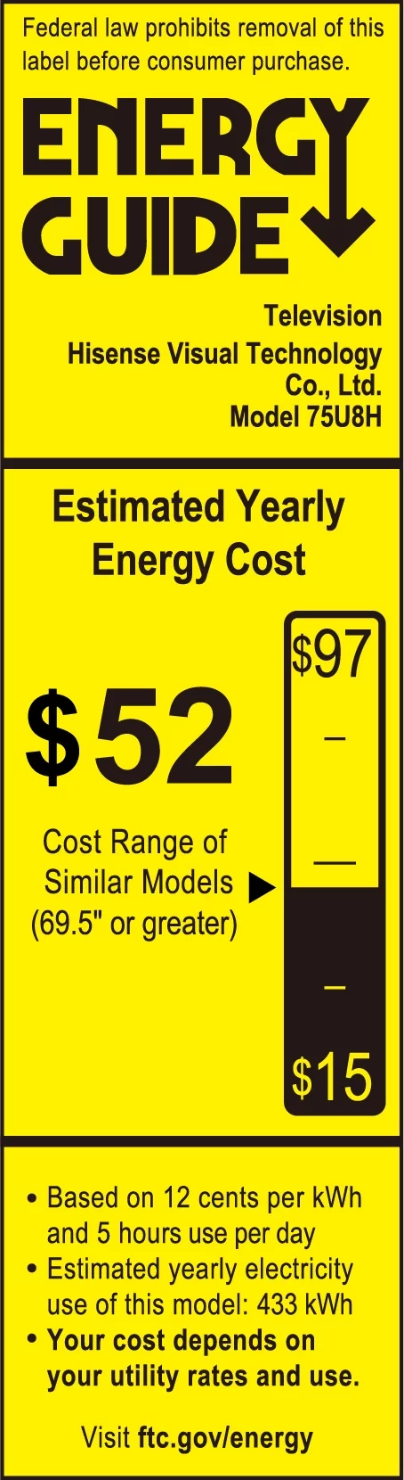 Hisense  75- Inch  Class Premiun U8H Series Quantum Dot ULED 4K UHD Smart Google TV