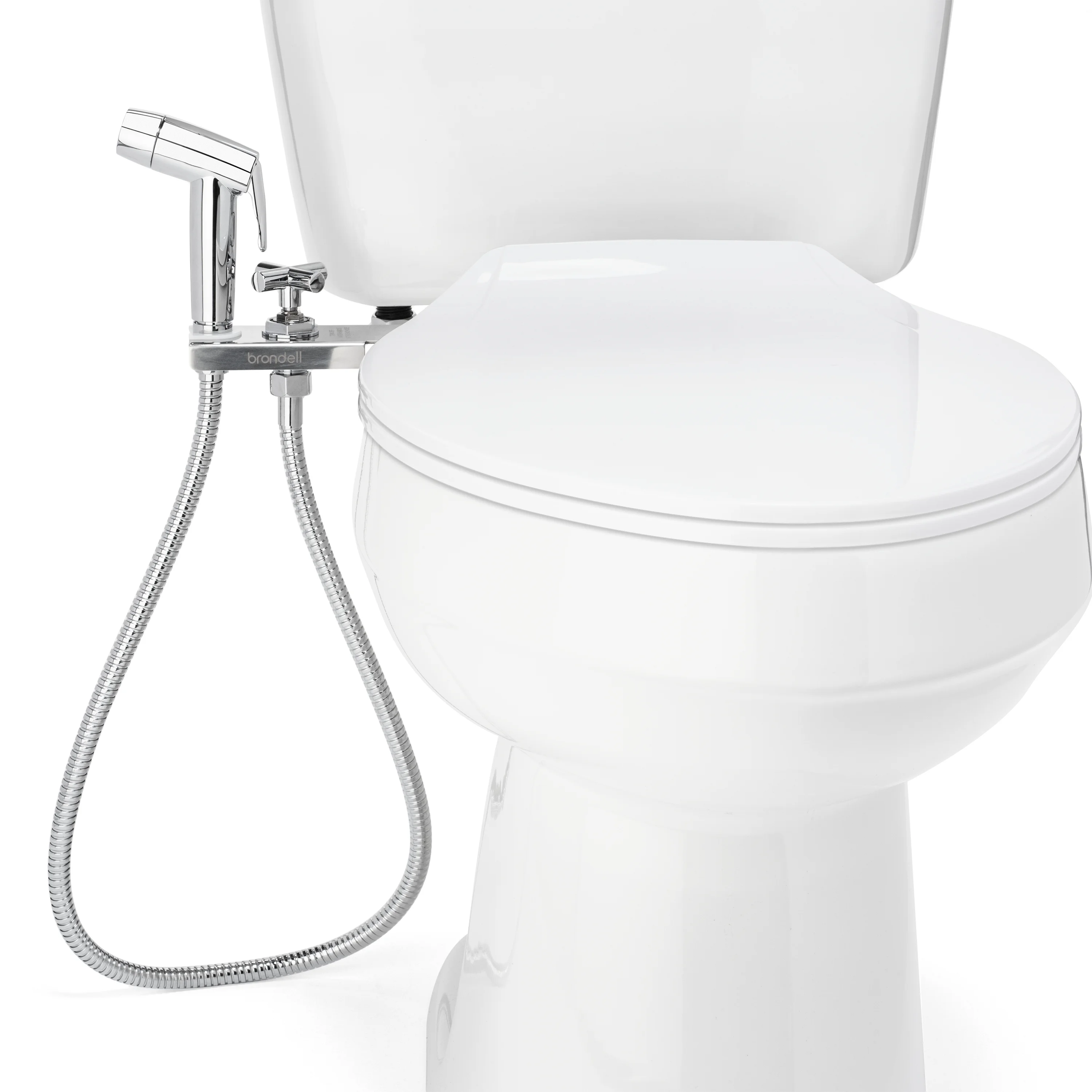 Brondell CleanSpa Easy Hand-Held Bidet Sprayer and Holster with Integrated Shut off in Silver