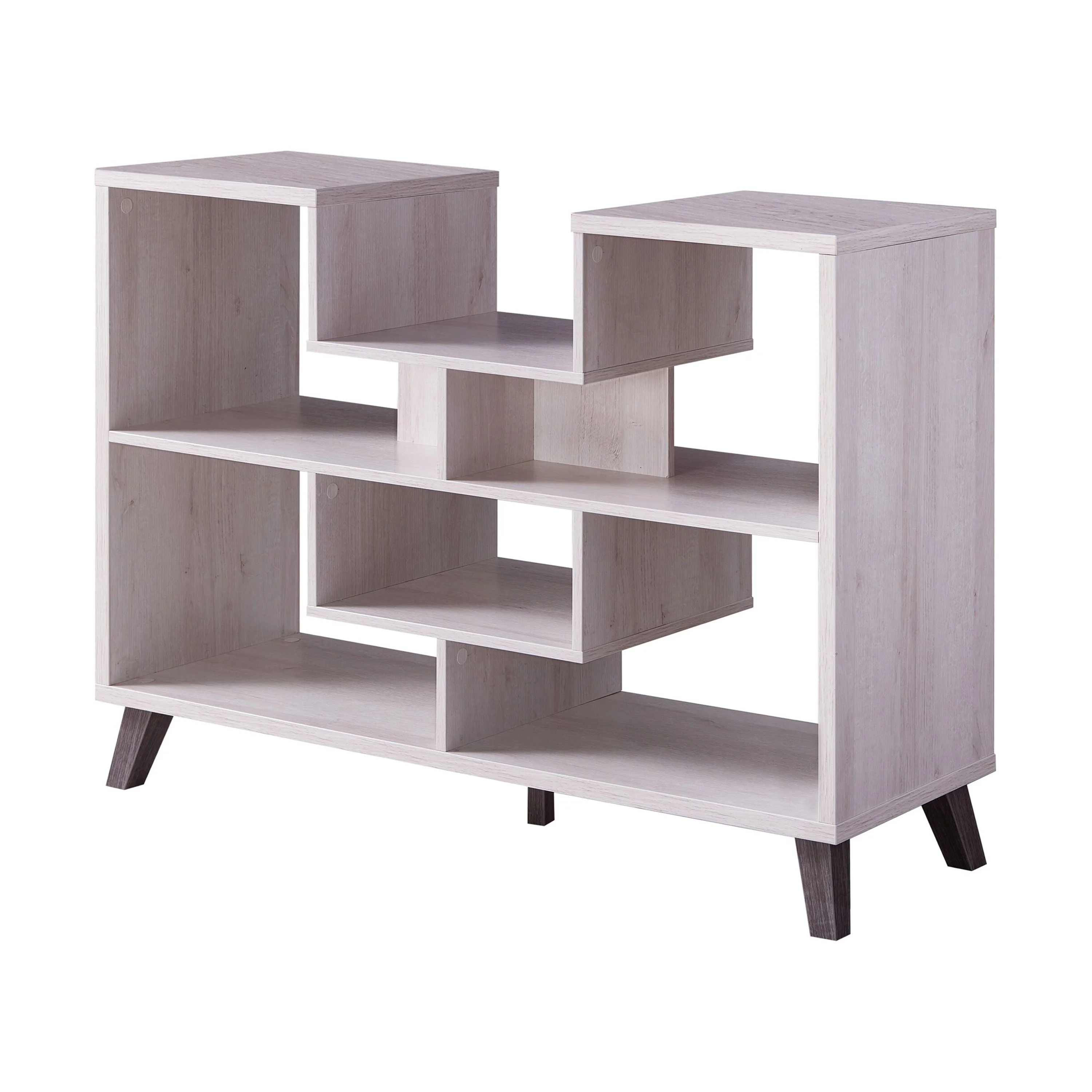 Furniture of America Austy Modern 47-inch 6-Shelf Console Table by  White Oak Oak Finish