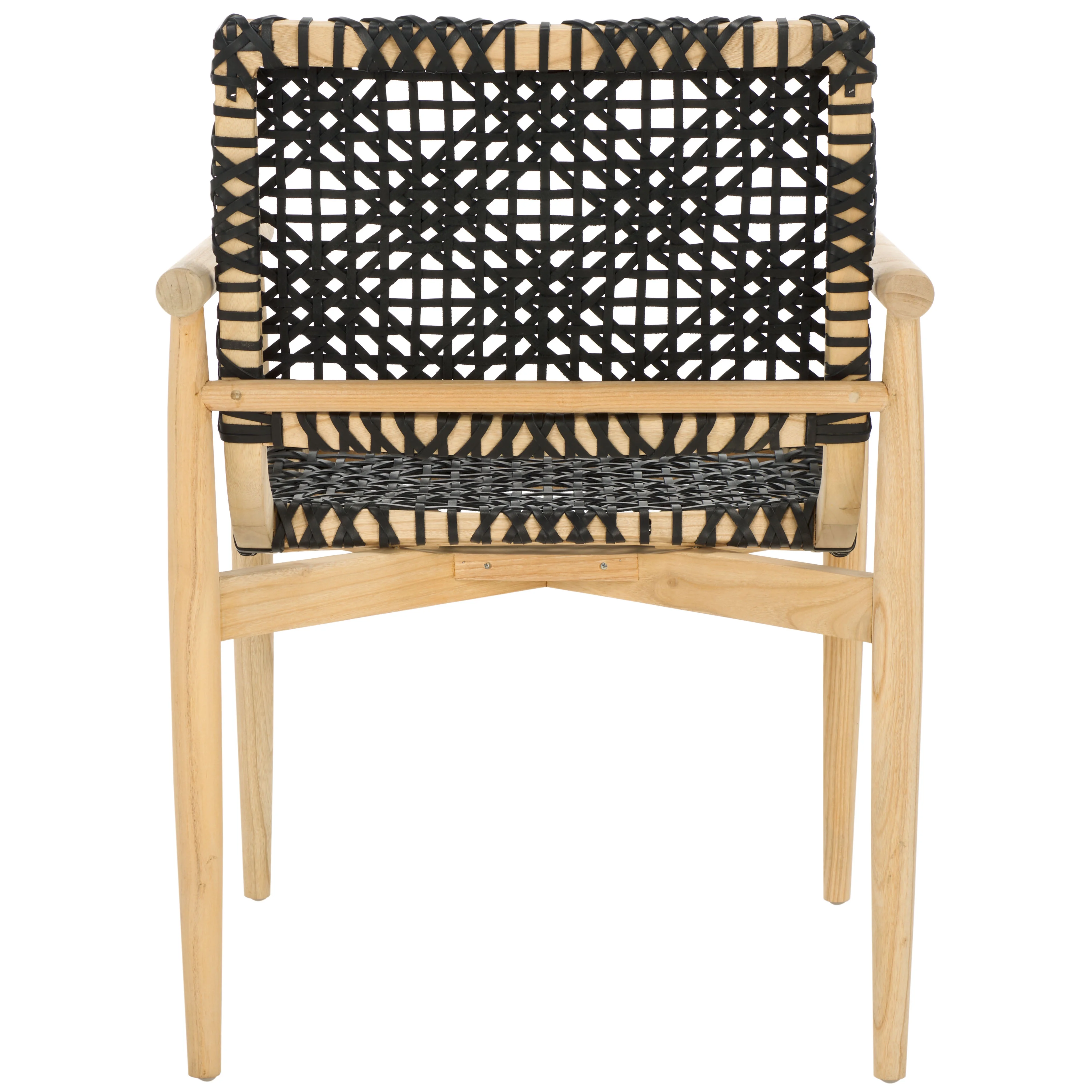 SAFAVIEH Sianna Accent Chairs, Natural/Black (22.8 in. W x 23.4 in. D x 32.9 in. H)