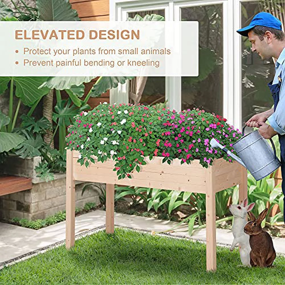 Outsunny Raised Garden Bed with Legs, 48