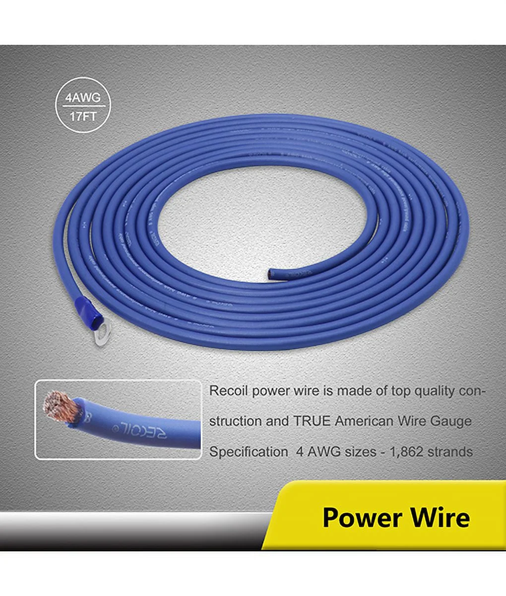 Recoil RCK46 True 4 Gauge Complete 6-Channel CCA Amplifier Wiring Kits with OFC RCA Cable