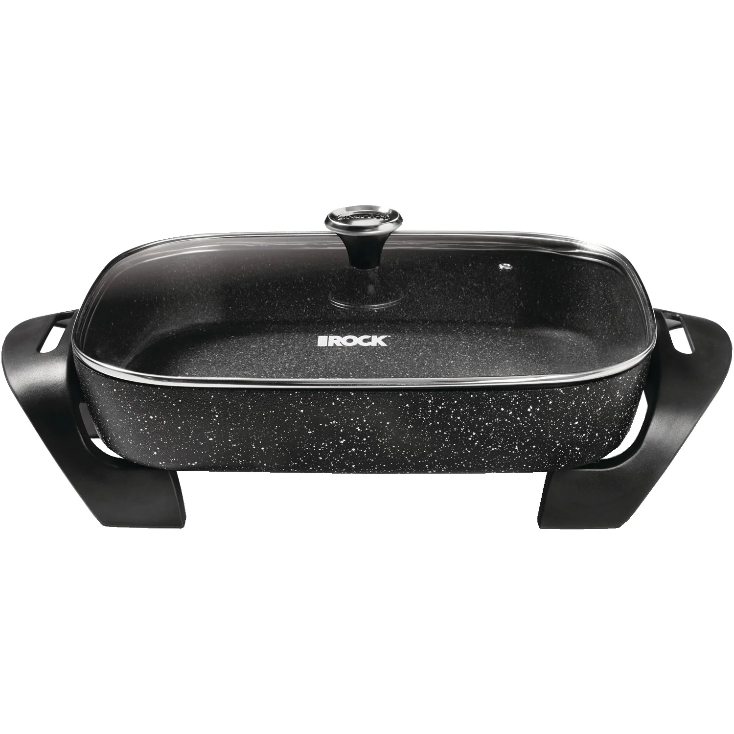 THE ROCK by Starfrit 024401-002-0001 THE ROCK by Starfrit 12-Inch x 15-Inch 1,200-Watt Extra-Large Electric Skillet with Glass Lid