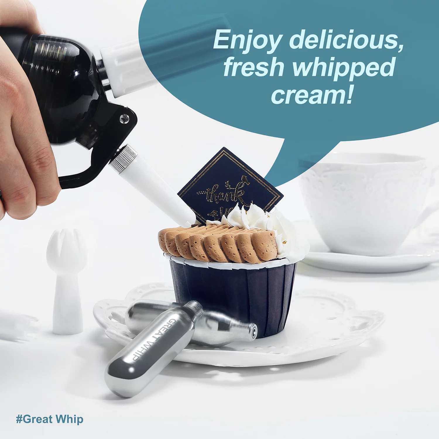 GreatWhip Whipped Cream Charger 300 Count N2O Nitrous Cartridges 8 garm Nitrous Oxide Chargers