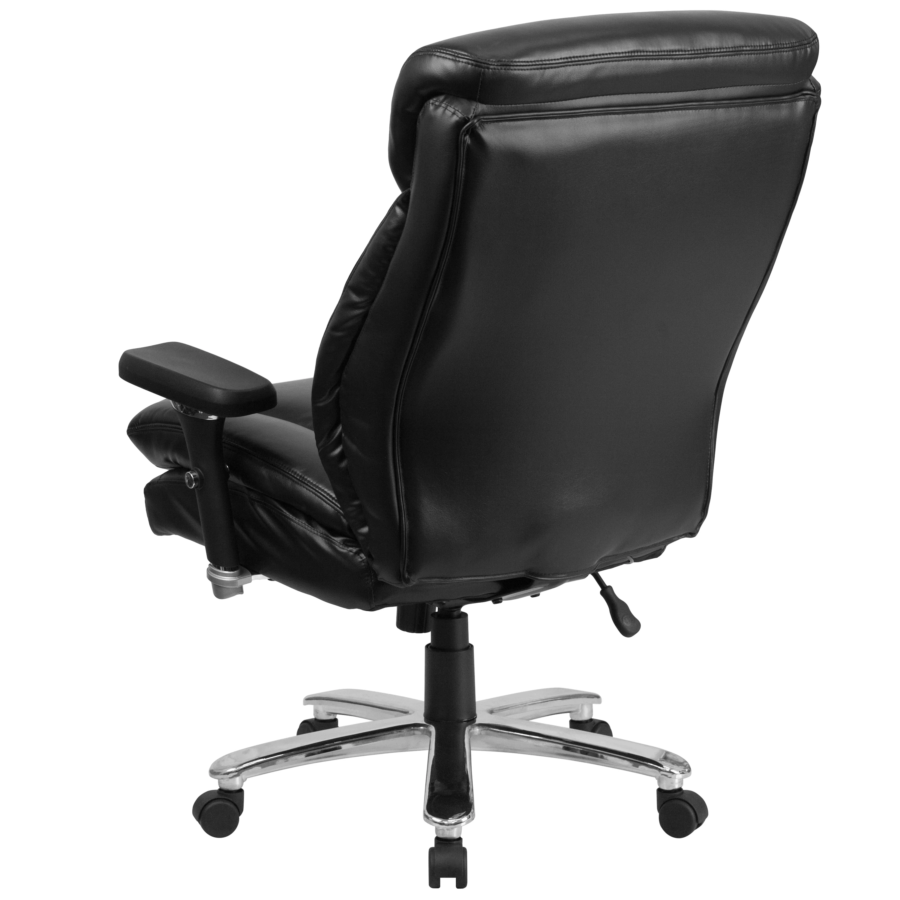 Emma + Oliver 24/7 400 lb. High Back Black LeatherSoft Ergonomic Office Chair with Lumbar Knob